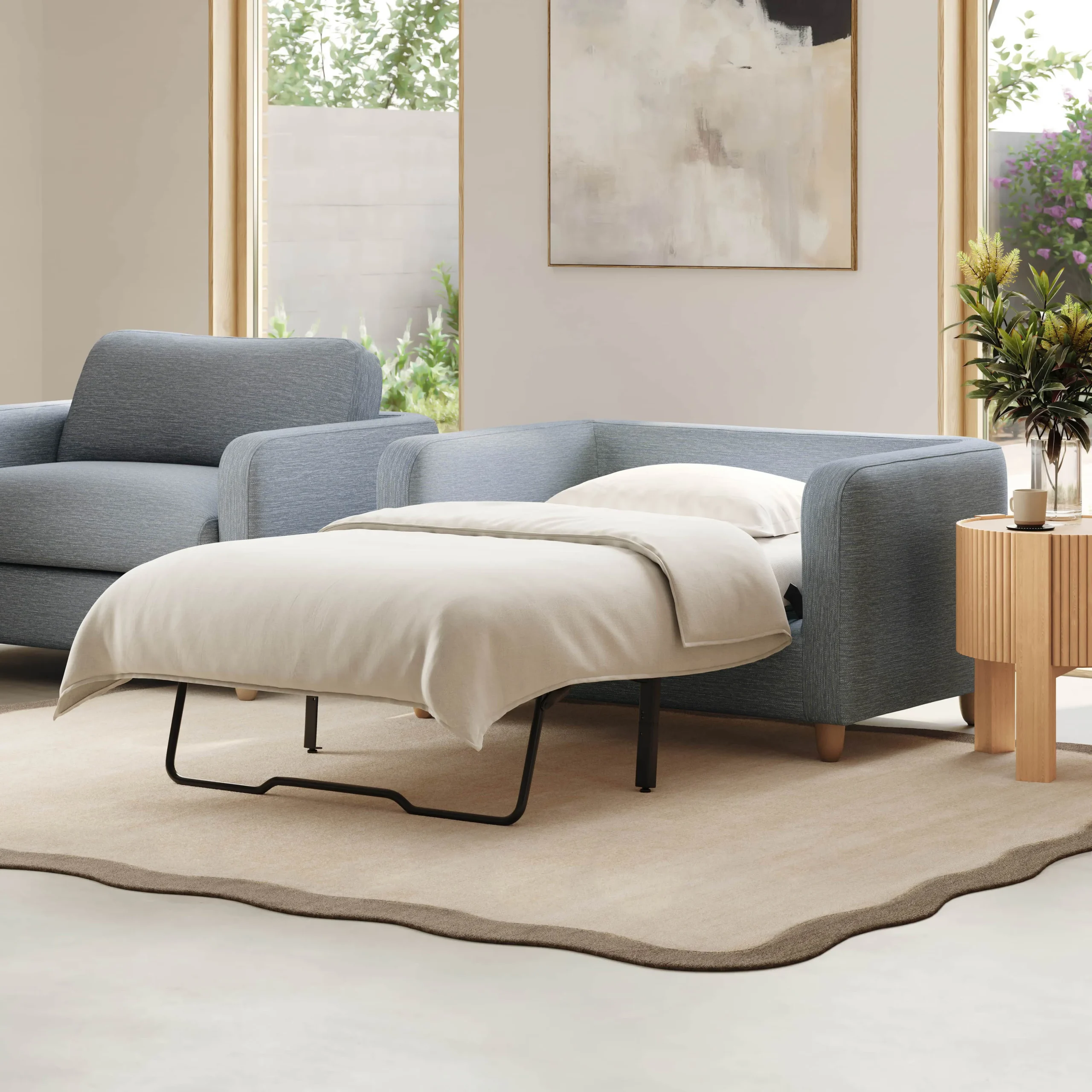 Vati 53_ Sleeper Chair -  Silver Light Blue - Image 2