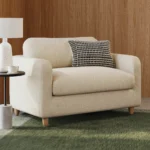 Vati 80_ Sofa Bed - Natural Oak and Ivory Wool Bouclé