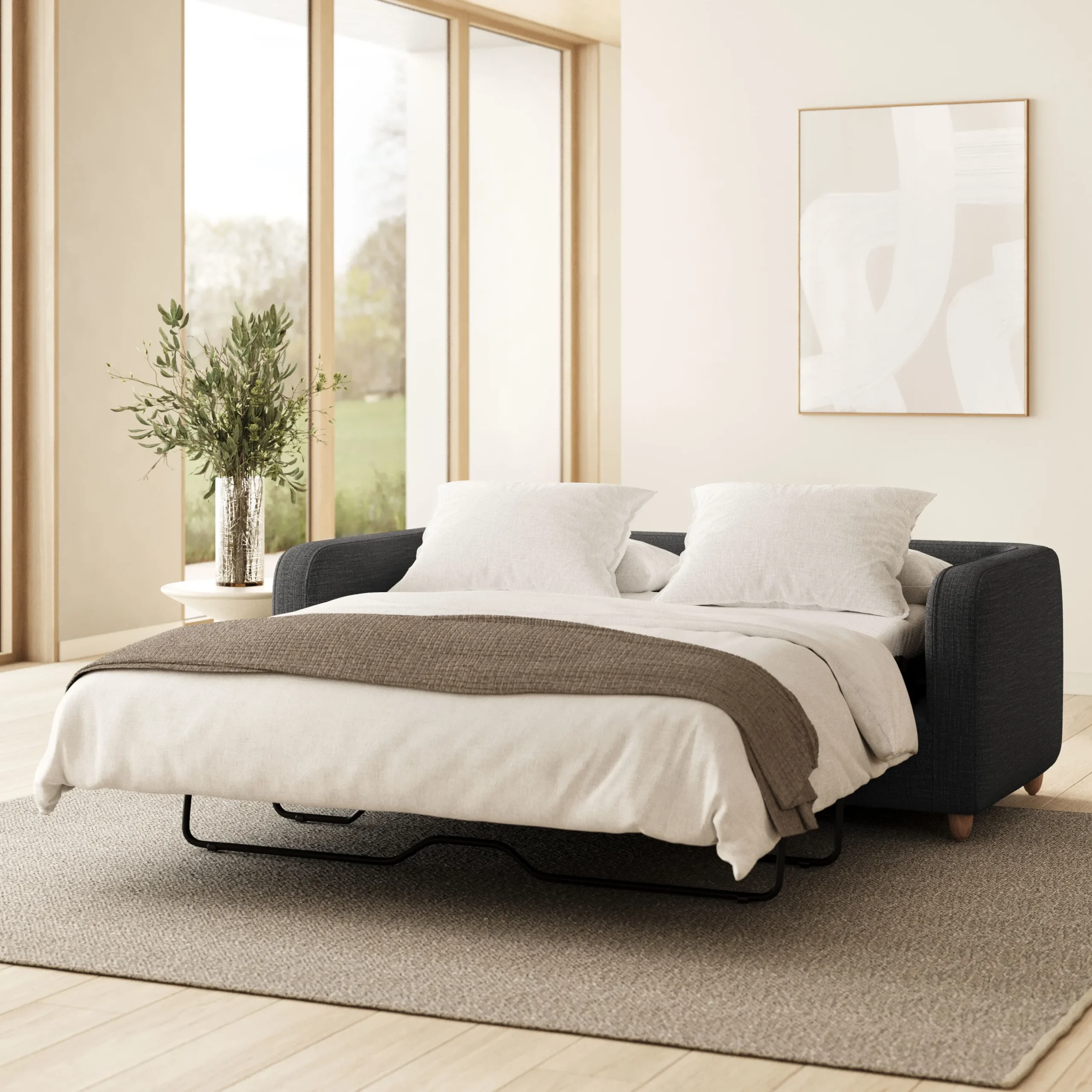 Vati 80_ Sofa Bed - Natural Oak and Napa Charcoal - Image 2