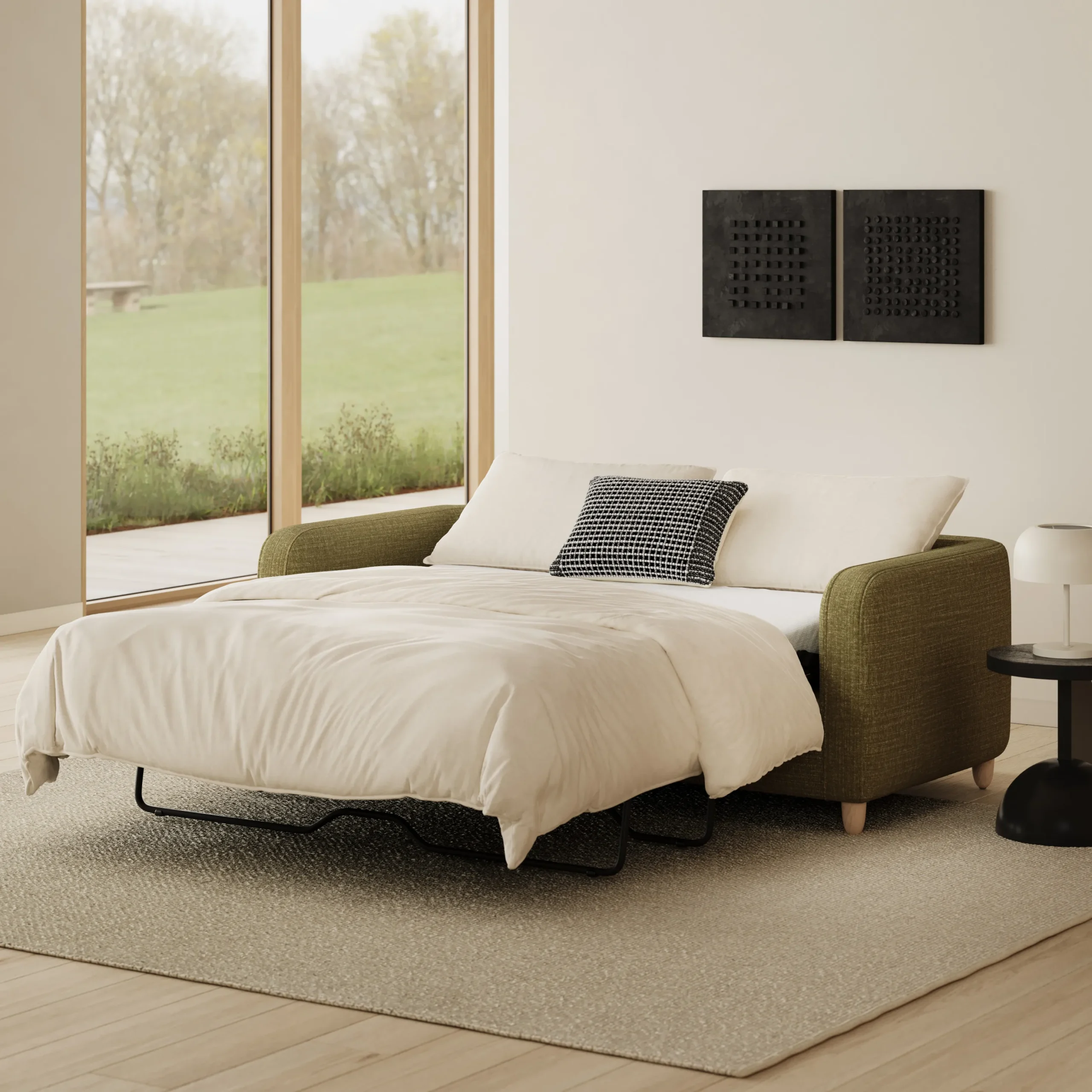 Vati 80_ Sofa Bed - Natural Oak and Napa Moss - Image 2