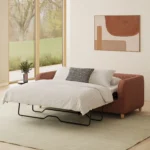 Vati 80_ Sofa Bed - Natural Oak and Napa Rust