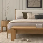 Lenia King Upholstered Bed - White Oak and Lunaria White Bouclé