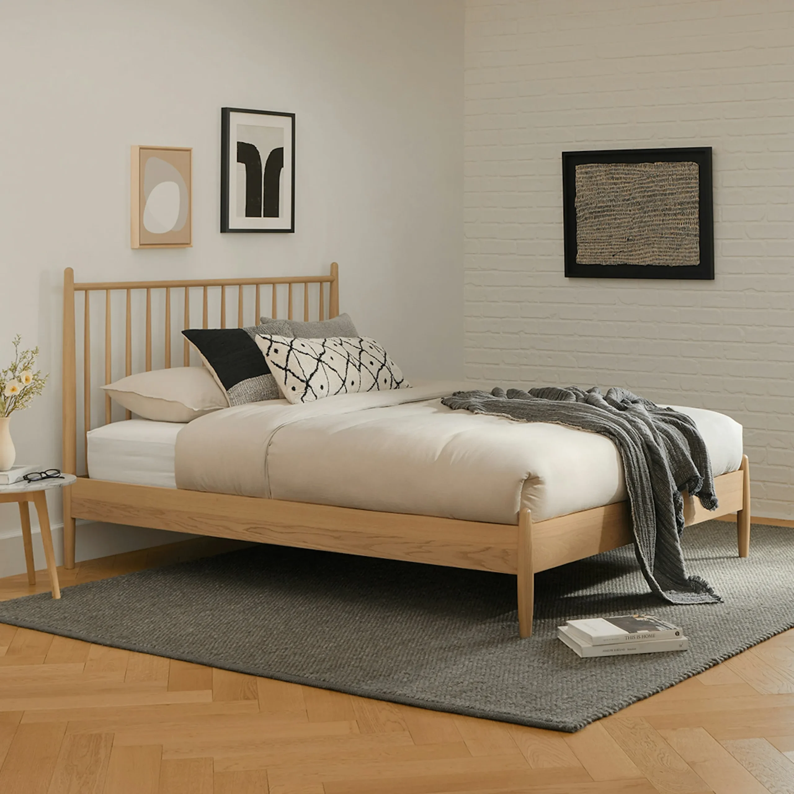 Lenia Queen Bed - White Oak - Image 2