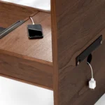 Nera California King Low Profile Bed with Nightstands Set - Walnut