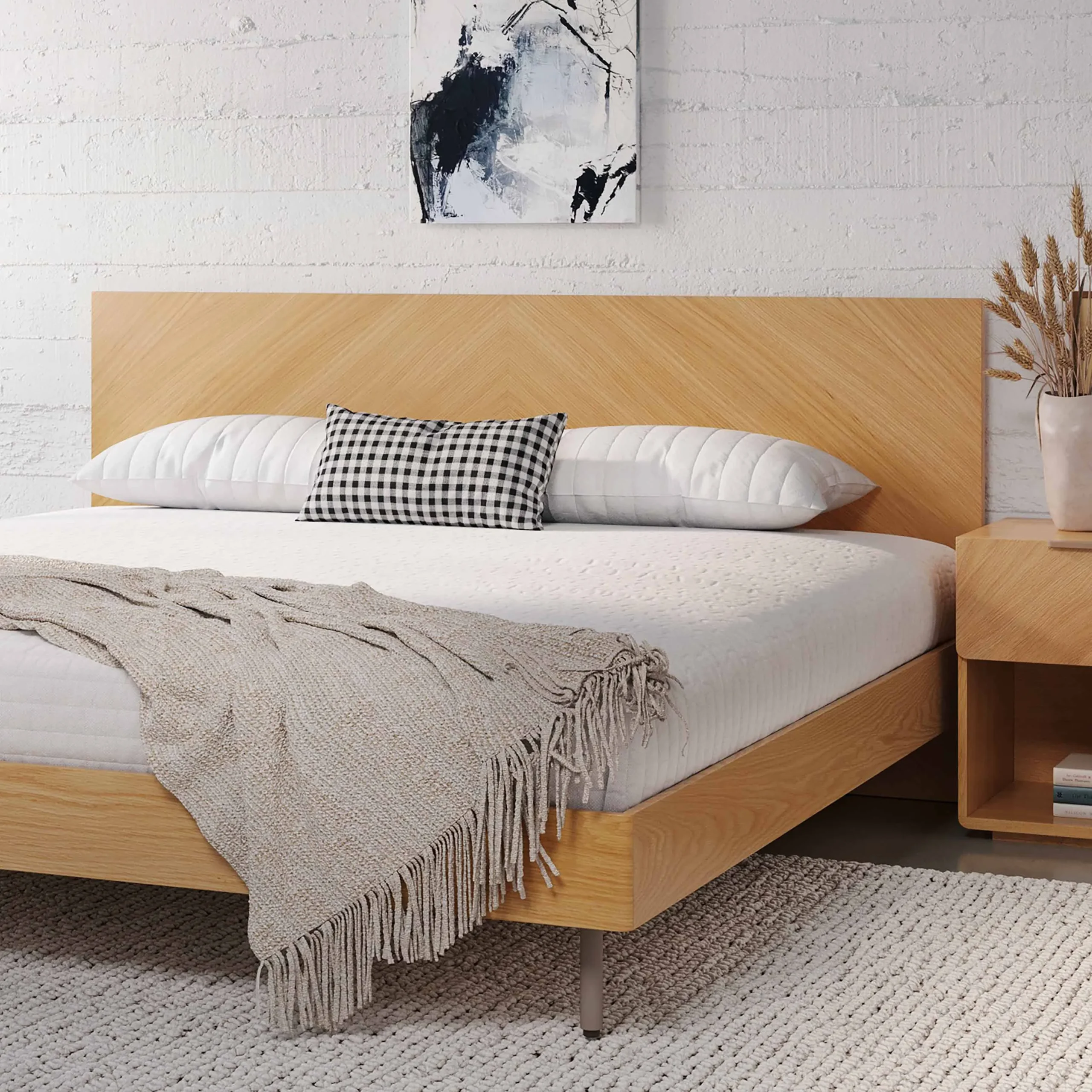 Nera King Low Profile Bed - Oak - Image 2