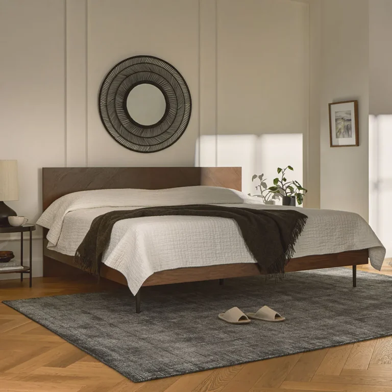 Nera King Low Profile Bed - Walnut