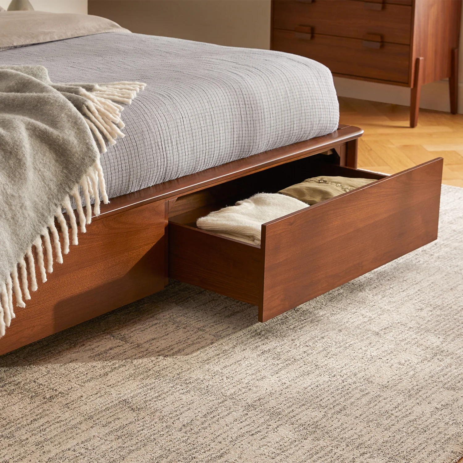 Pactera King Storage Bed - Walnut - Image 7