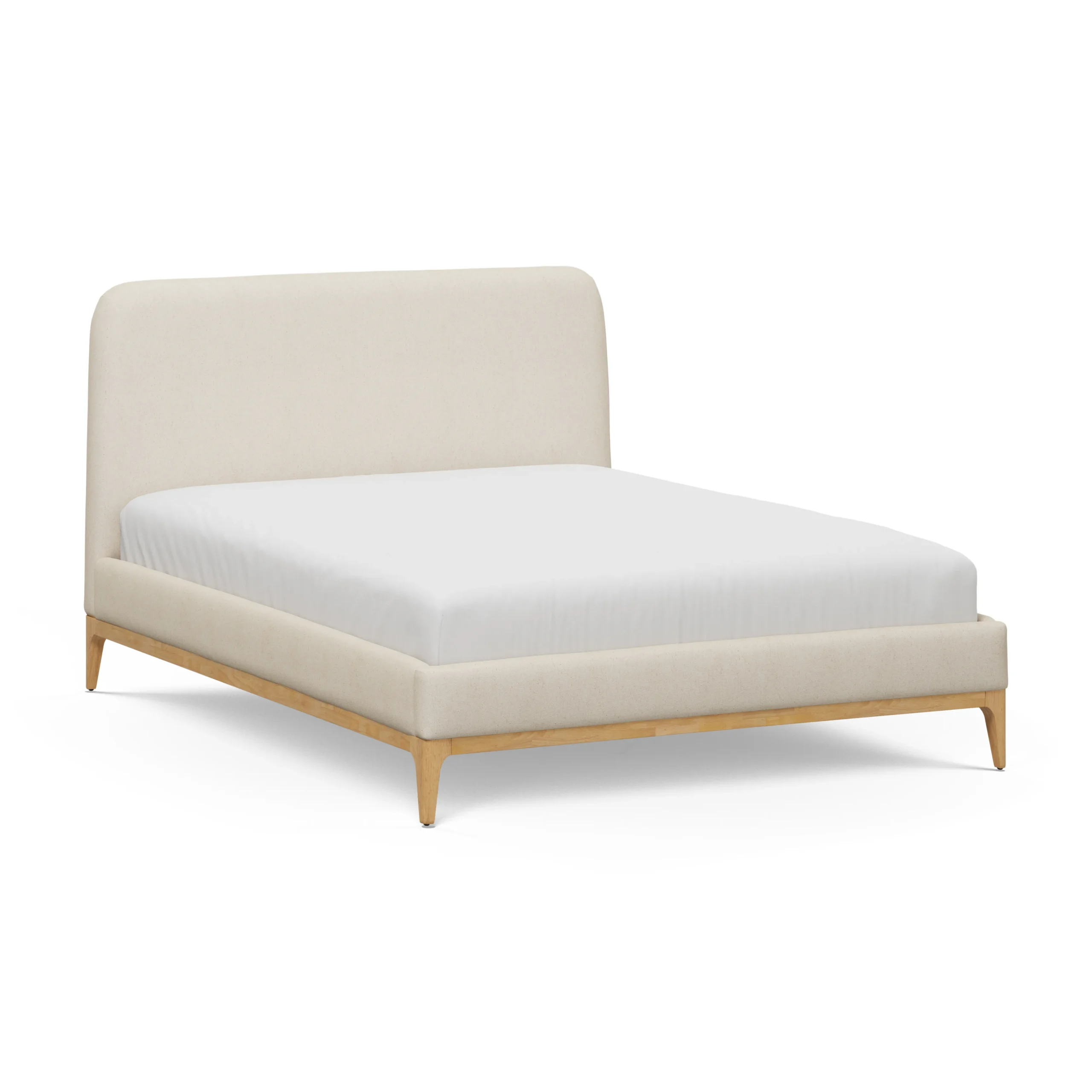Rosin Queen Upholstered Bed - Natural Oak and Sand Ivory - Image 5