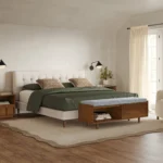 Sven King Tufted Bed - Biscuit Cream