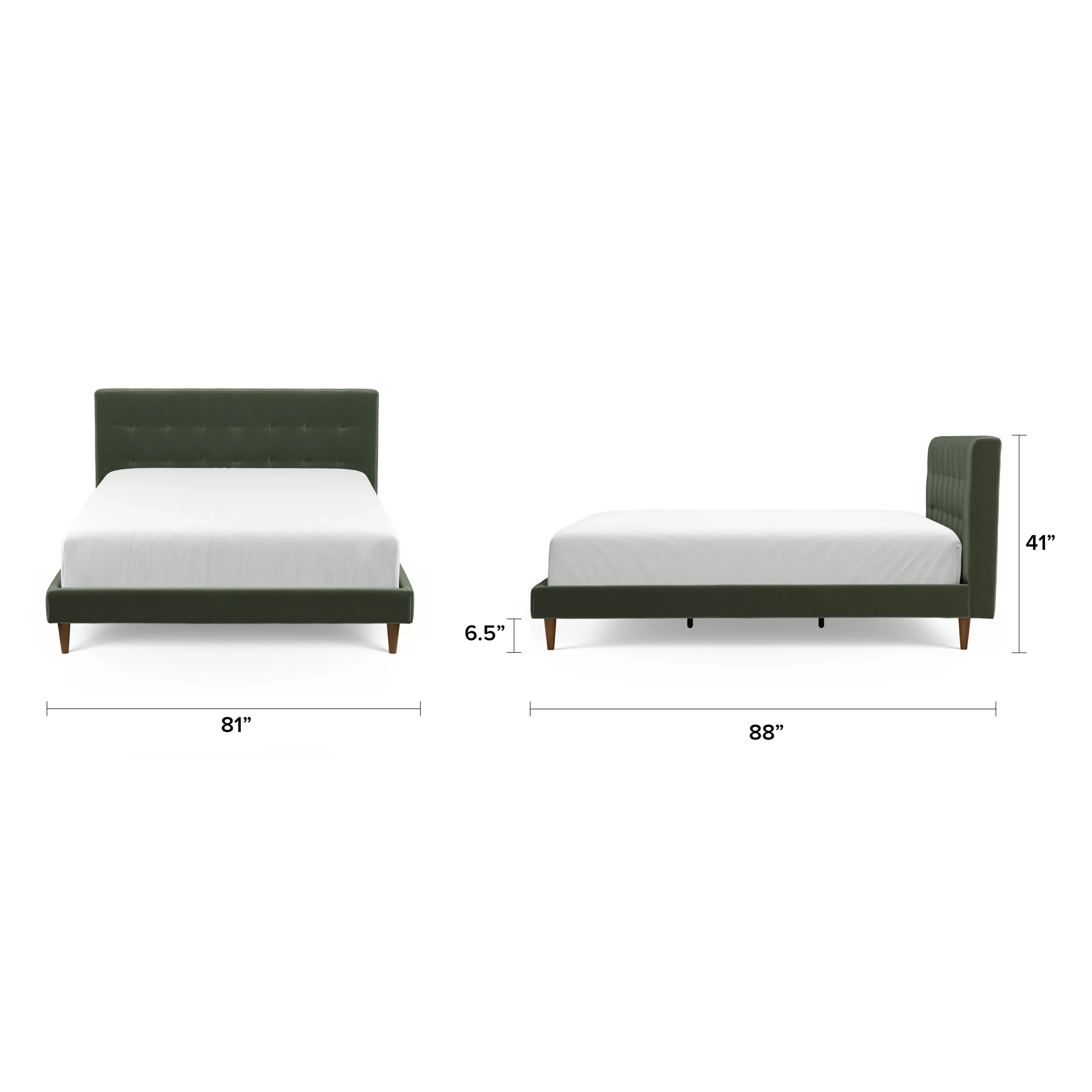Sven Queen Tufted Velvet Bed - Plush Pacific Green - Image 10