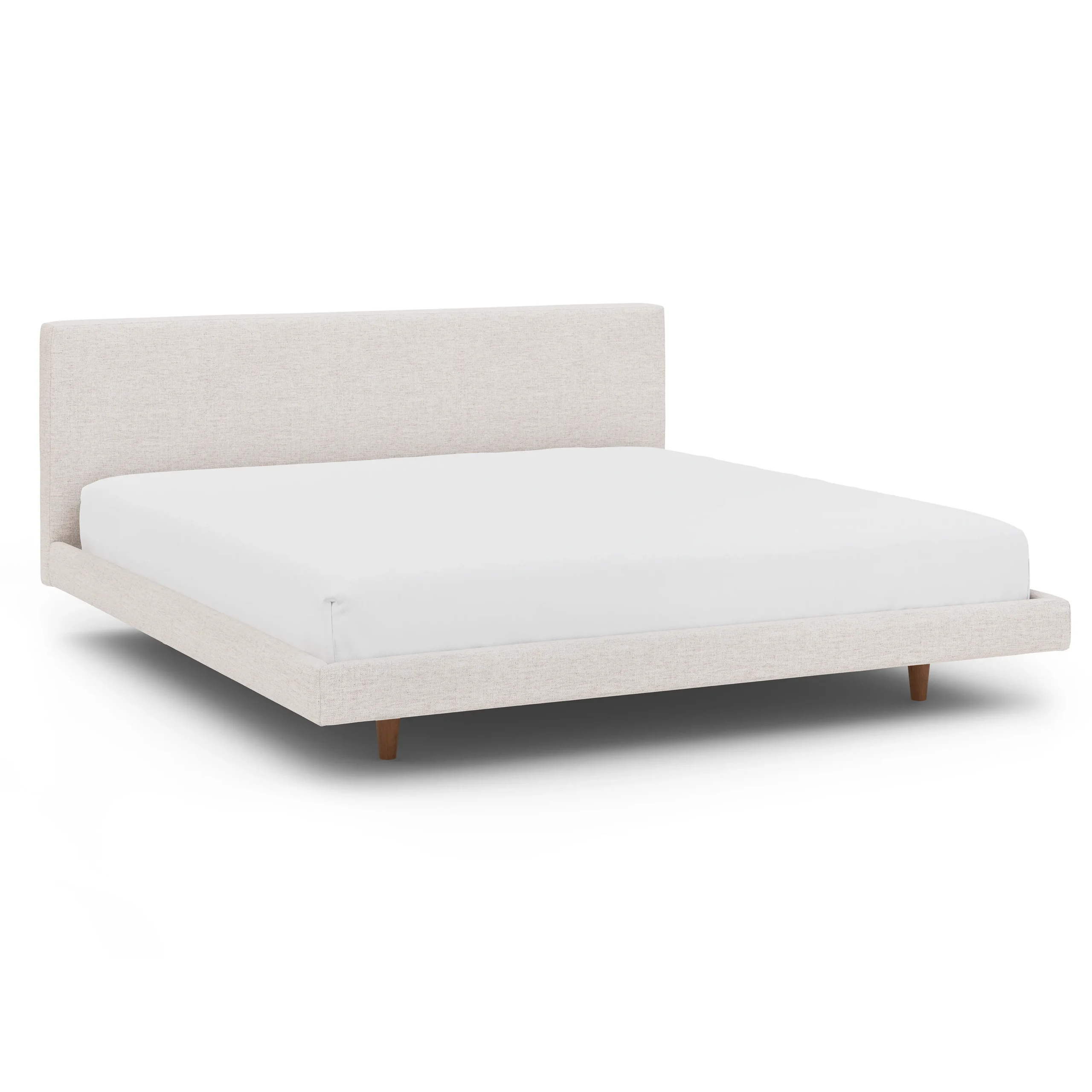 Tessu King Low Profile Upholstered Bed - Napa White - Image 10