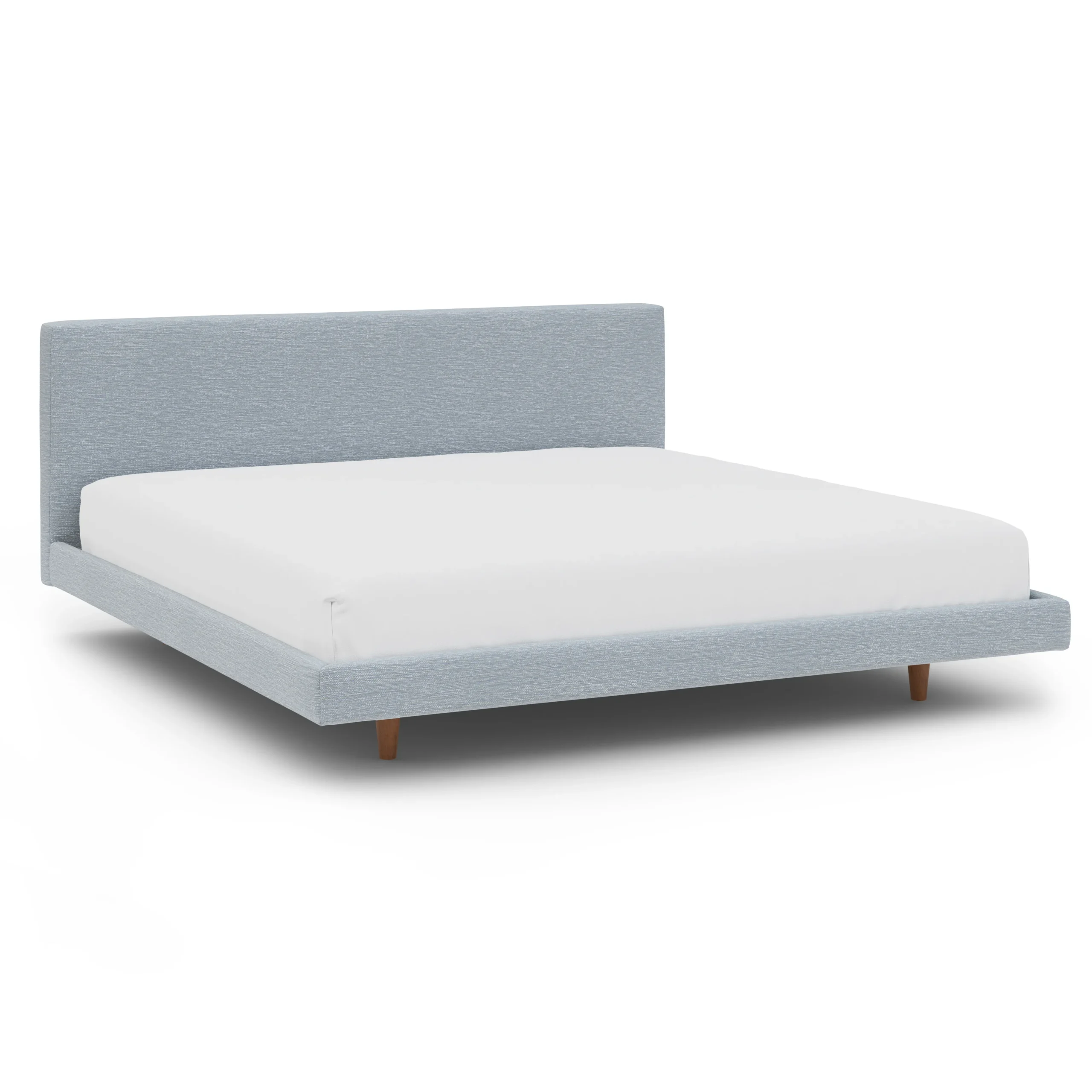Tessu King Low Profile Upholstered Bed - Silver Light Blue - Image 11