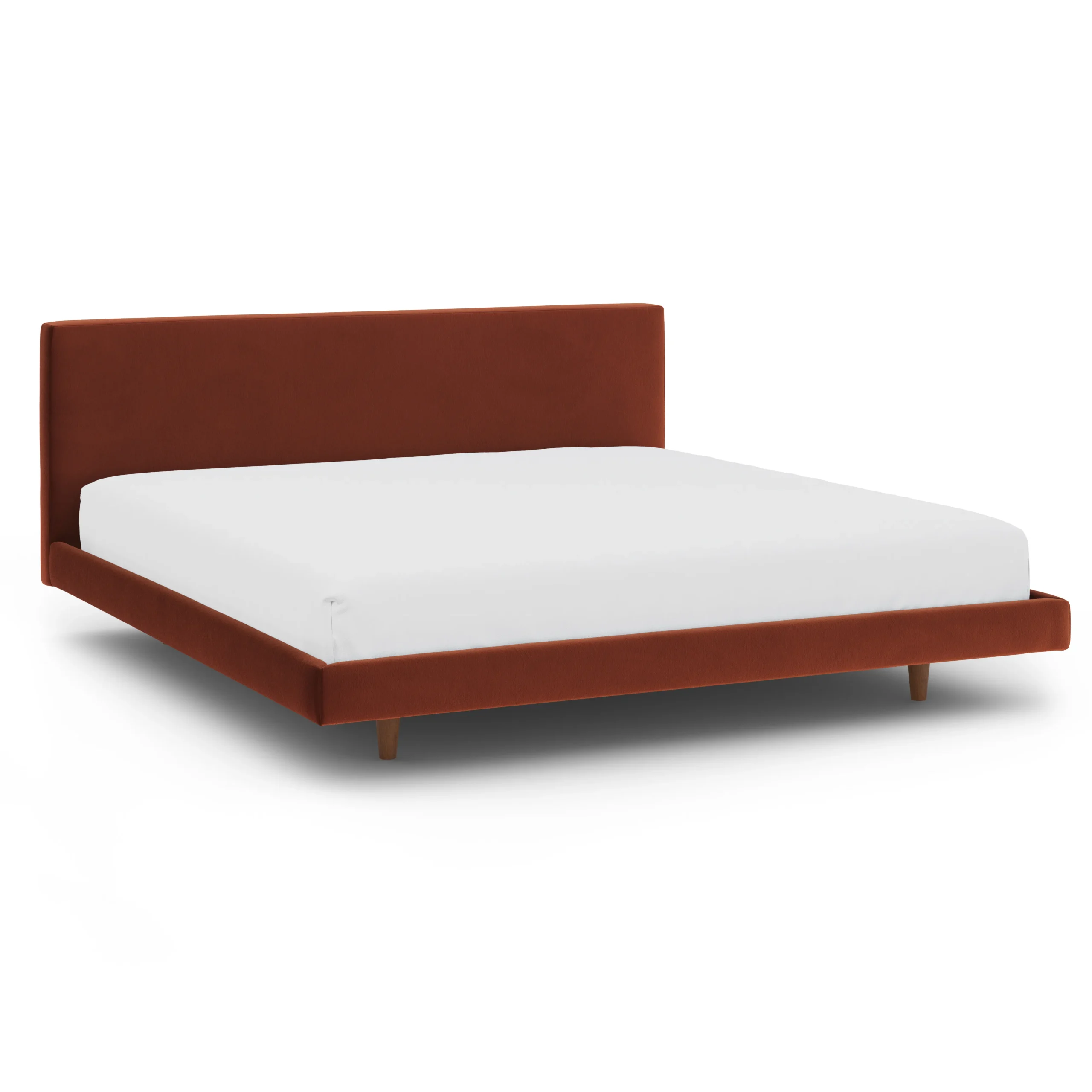 Tessu King Low Profile Velvet Bed - Hale Rust - Image 10
