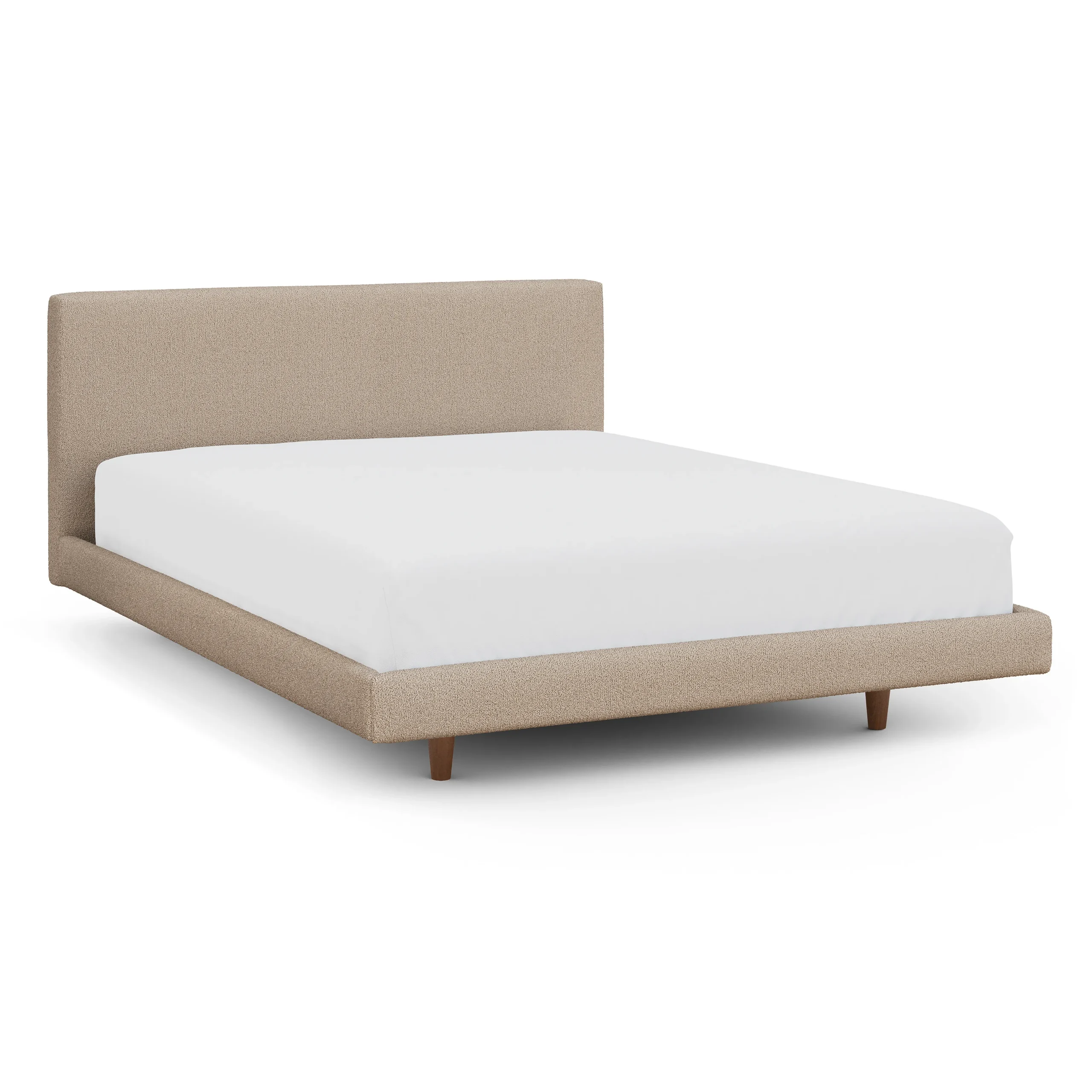 Tessu Queen Low Profile Upholstered Bed - Sandstone Wool Bouclé - Image 10