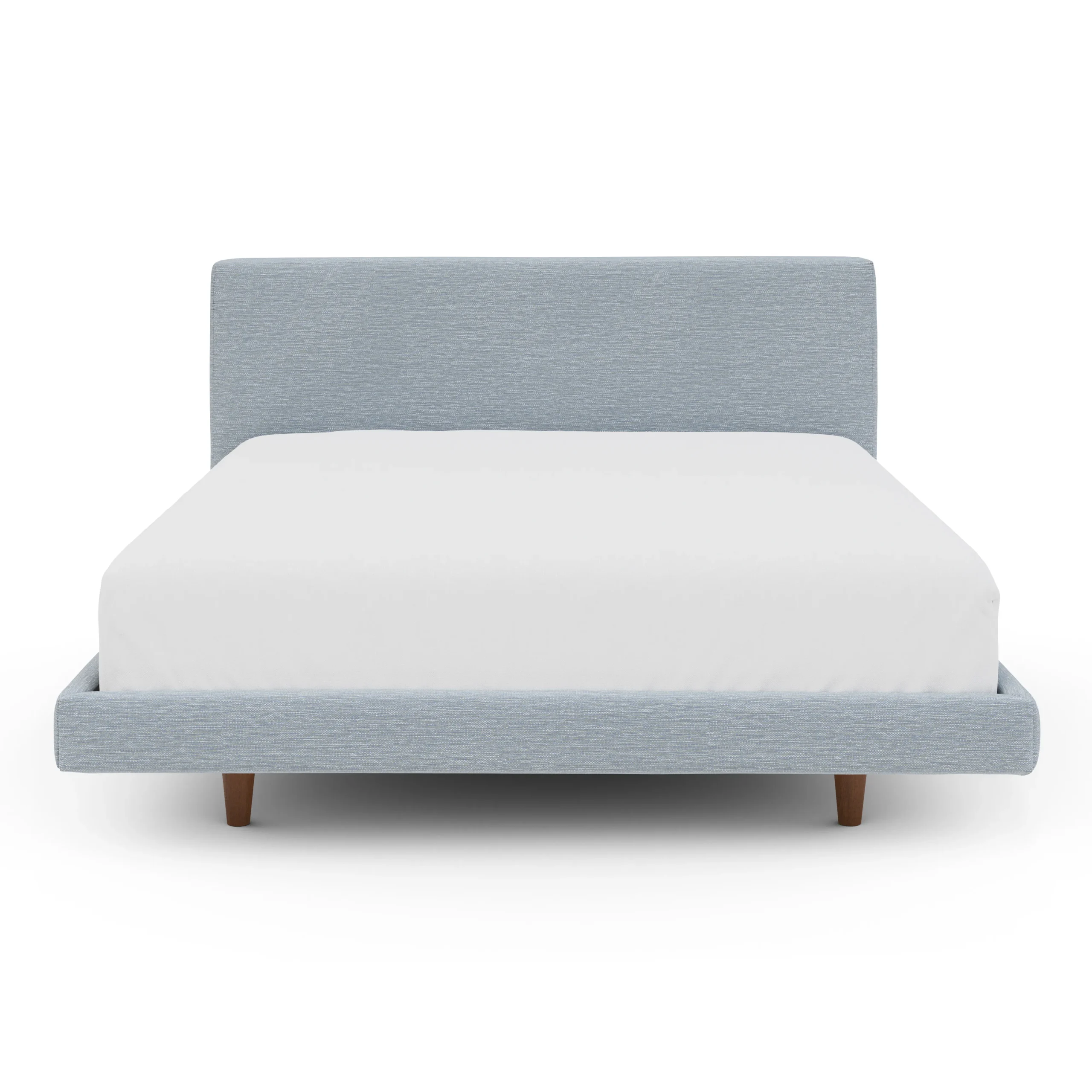 Tessu Queen Low Profile Upholstered Bed - Silver Light Blue - Image 10