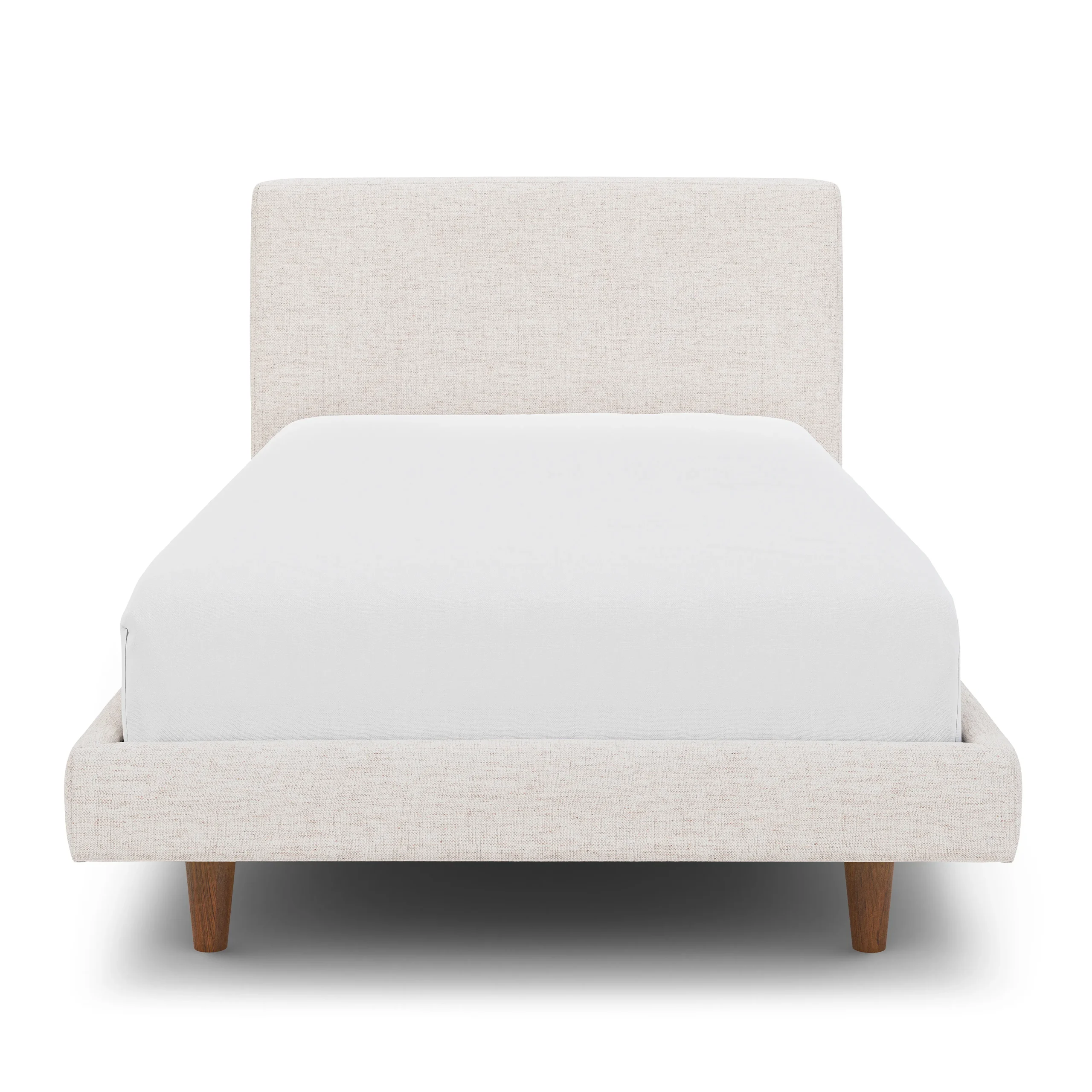 Tessu Twin Low Profile Upholstered Bed - Napa White - Image 8