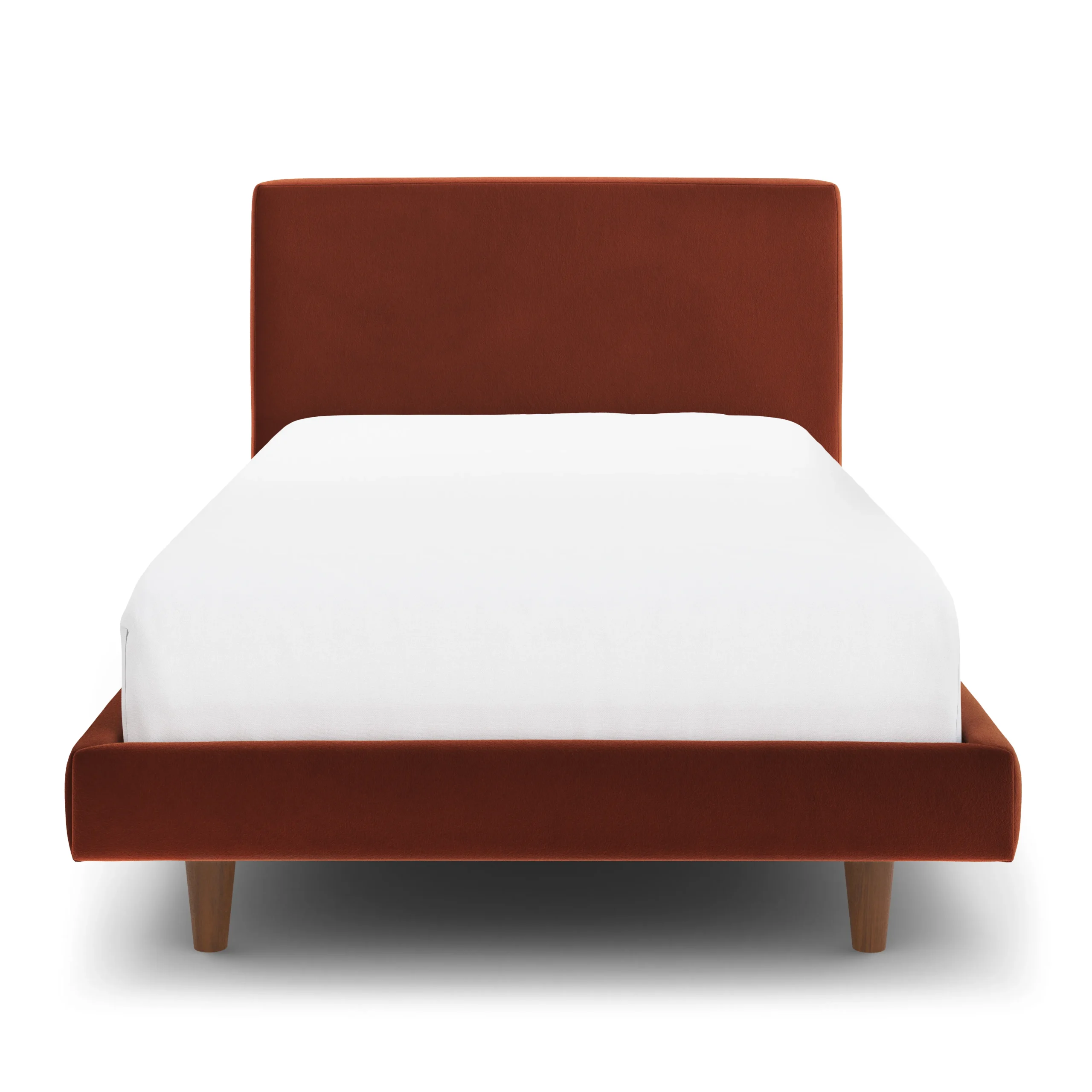 Tessu Twin Low Profile Velvet Bed - Hale Rust - Image 10