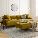 Abisko 91_ Velvet Sofa - Plush Yarrow Gold
