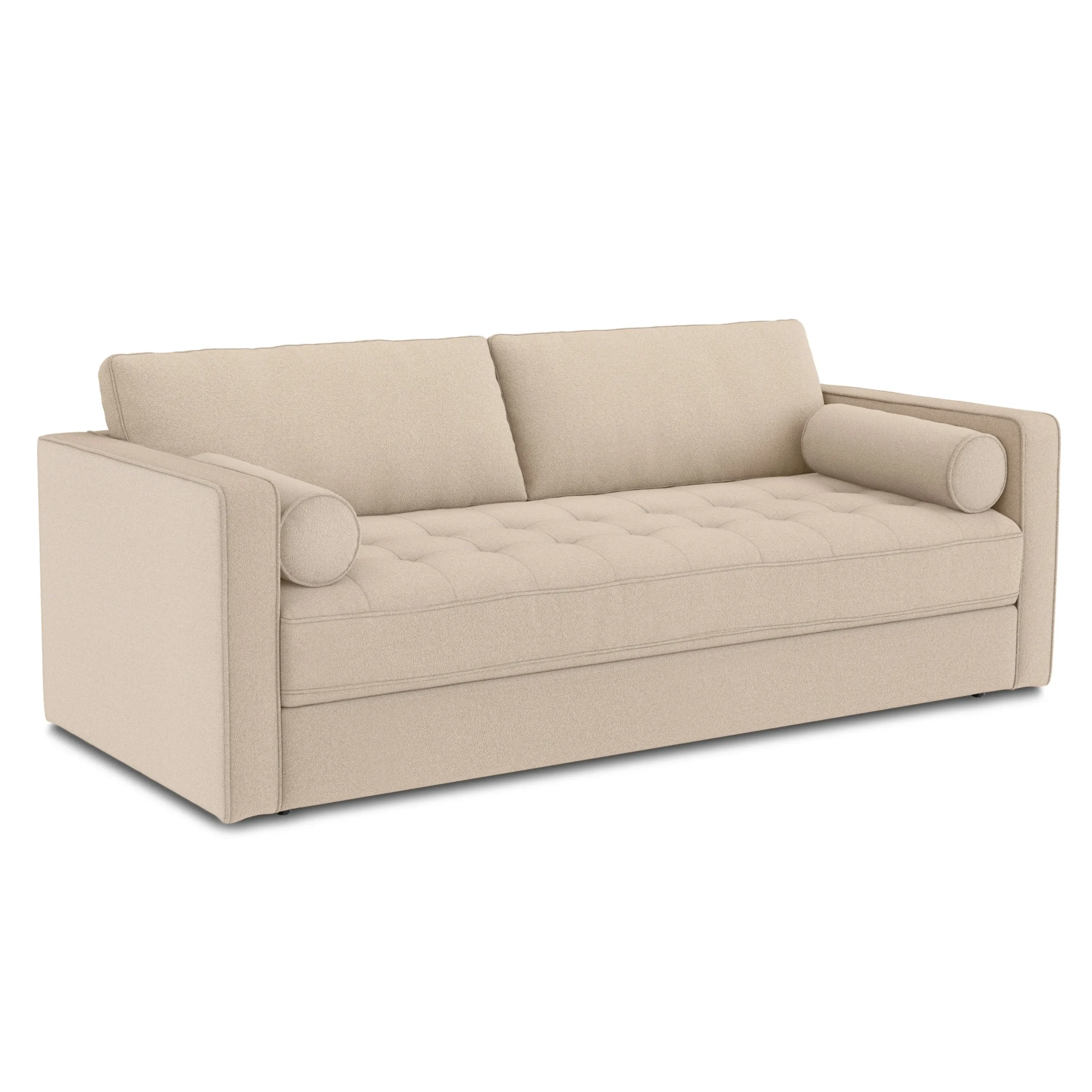 Sven 88_ Tufted Sofa Bed - Ratine Buff - Image 3
