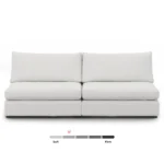 Beta 79_ Armless Modular Sofa - Quartz White