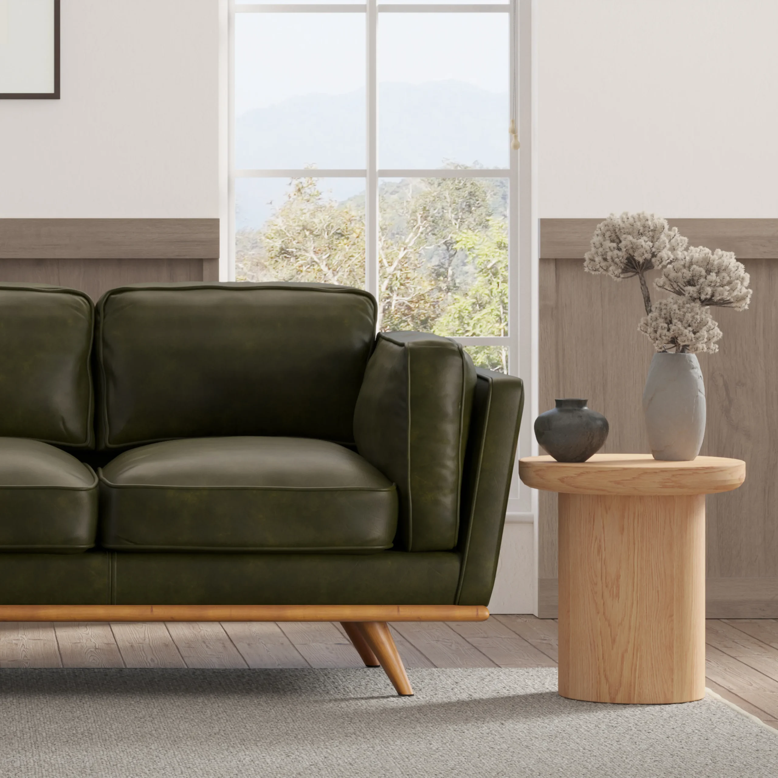 Timber 90_ Leather Sofa - Charme Green - Image 7
