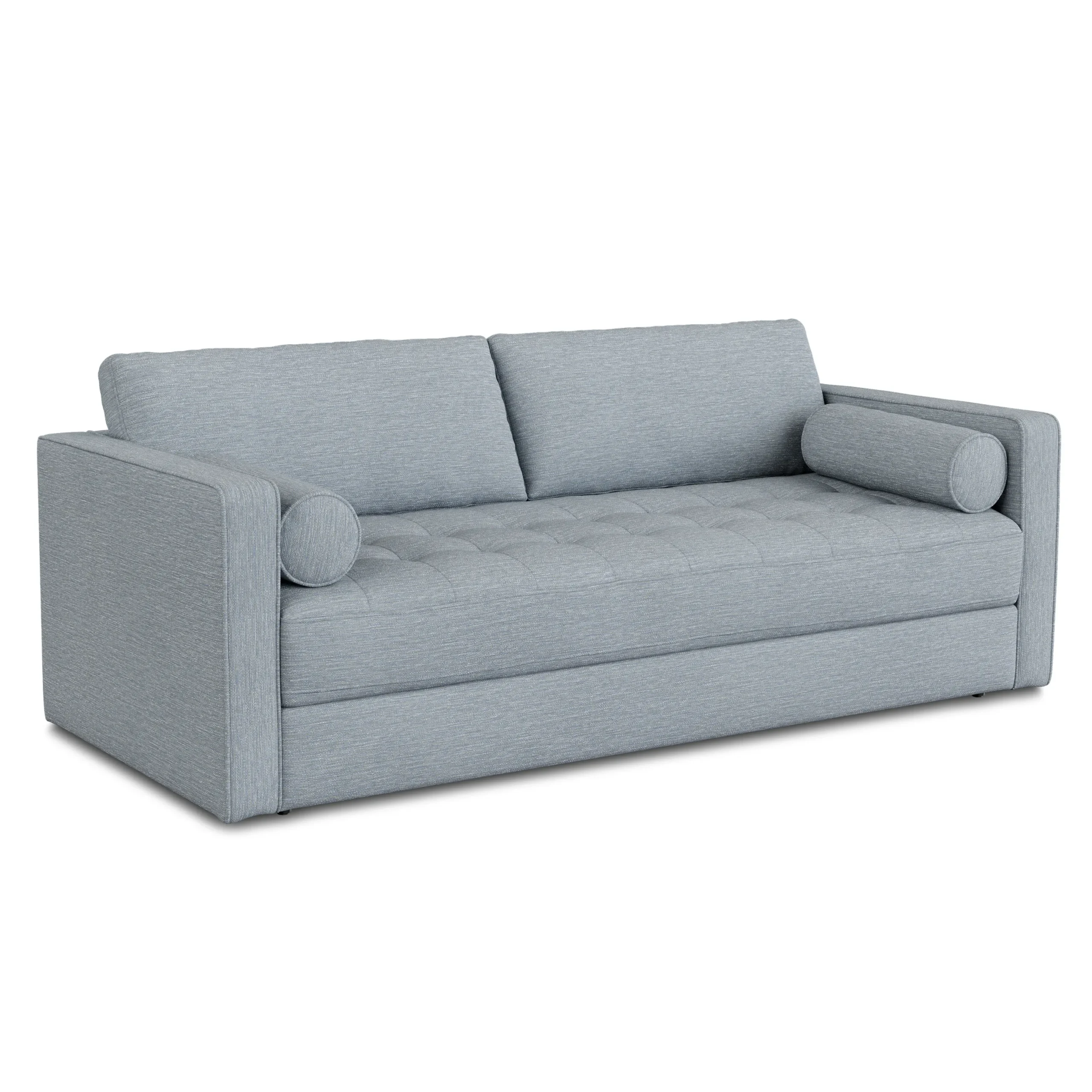 Sven 88_ Tufted Sofa Bed - Silver Light Blue - Image 3