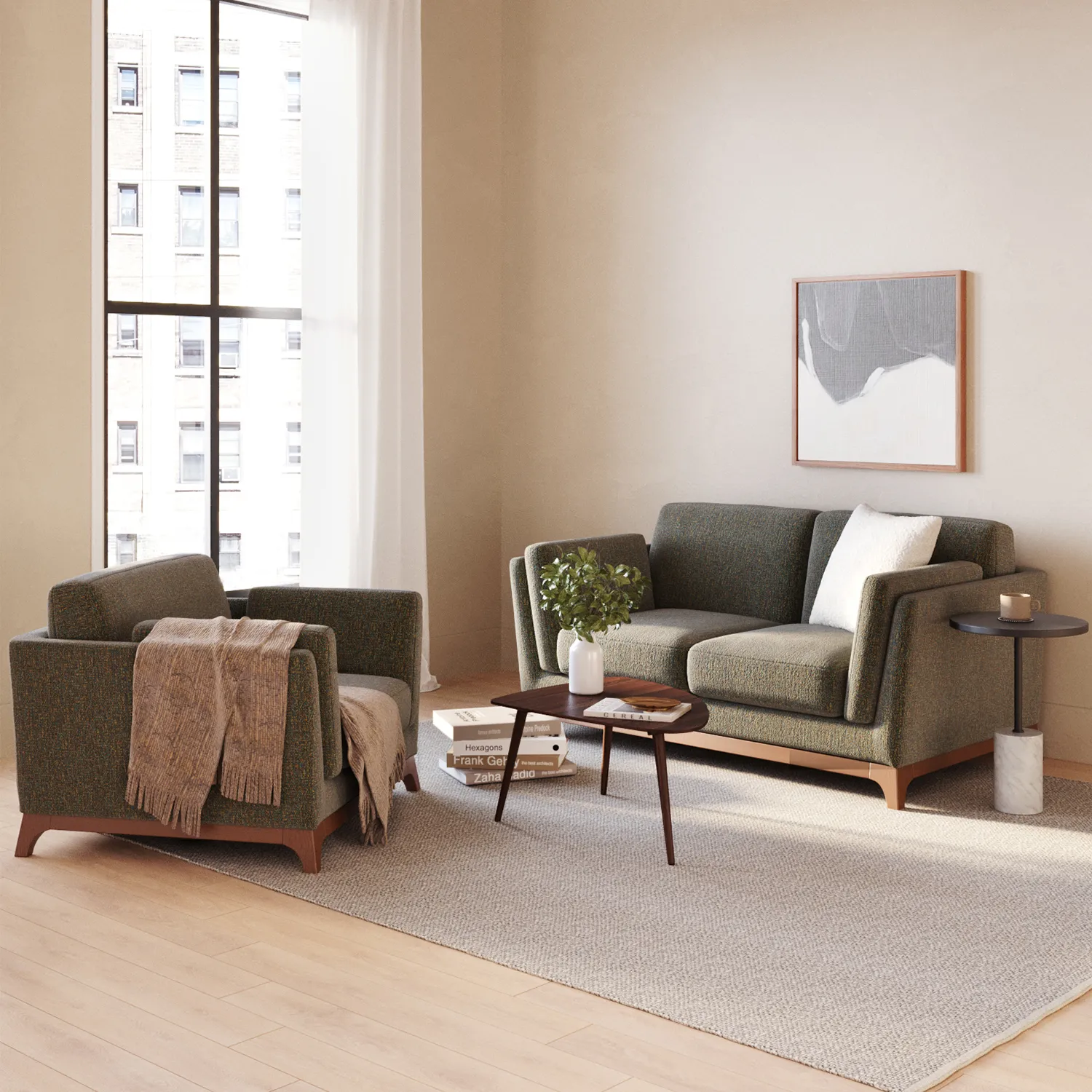 Ceni 61_ Loveseat - Hemlock Green - Image 2