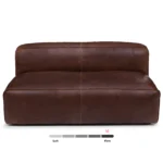 Cigar 56_ Leather Loveseat - Indiana Brown