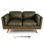 Timber 66.5_ Leather Loveseat - Charme Green