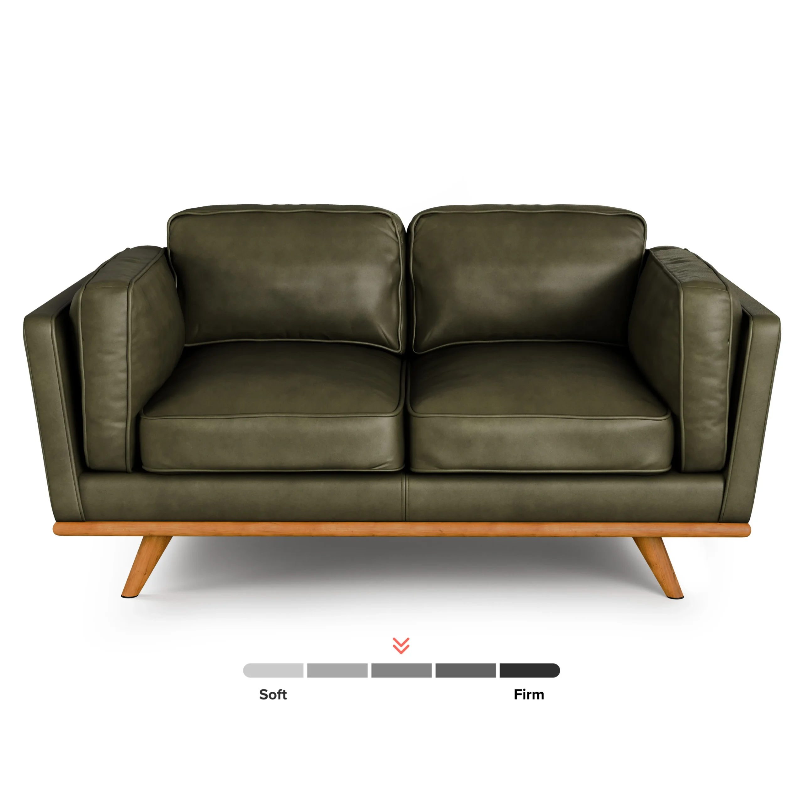Timber 66.5_ Leather Loveseat - Charme Green - Image 5