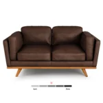 Timber 66.5_ Leather Loveseat - Charme Chocolat