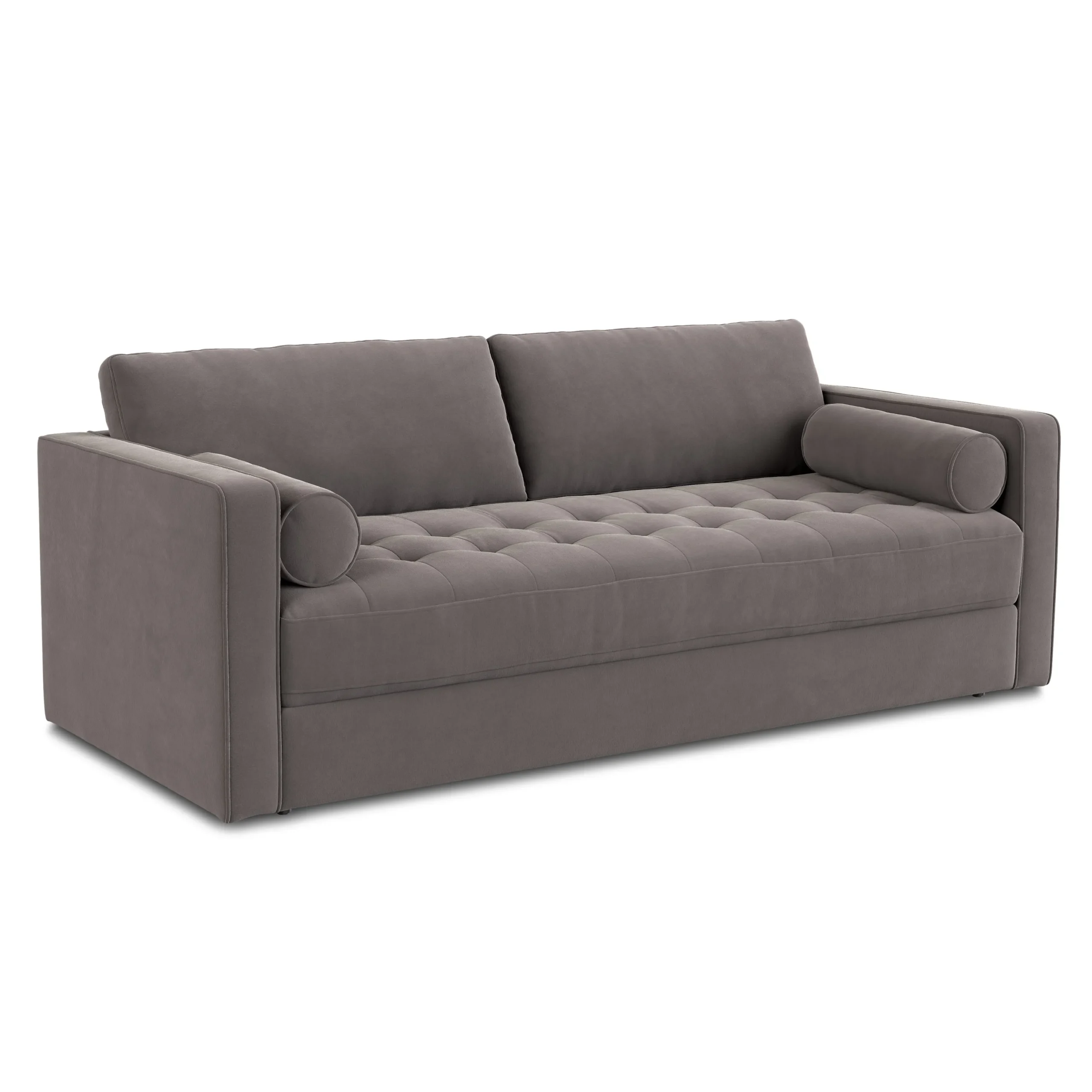 Sven 88_ Tufted Velvet Sofa Bed - Hale Warm Gray - Image 3