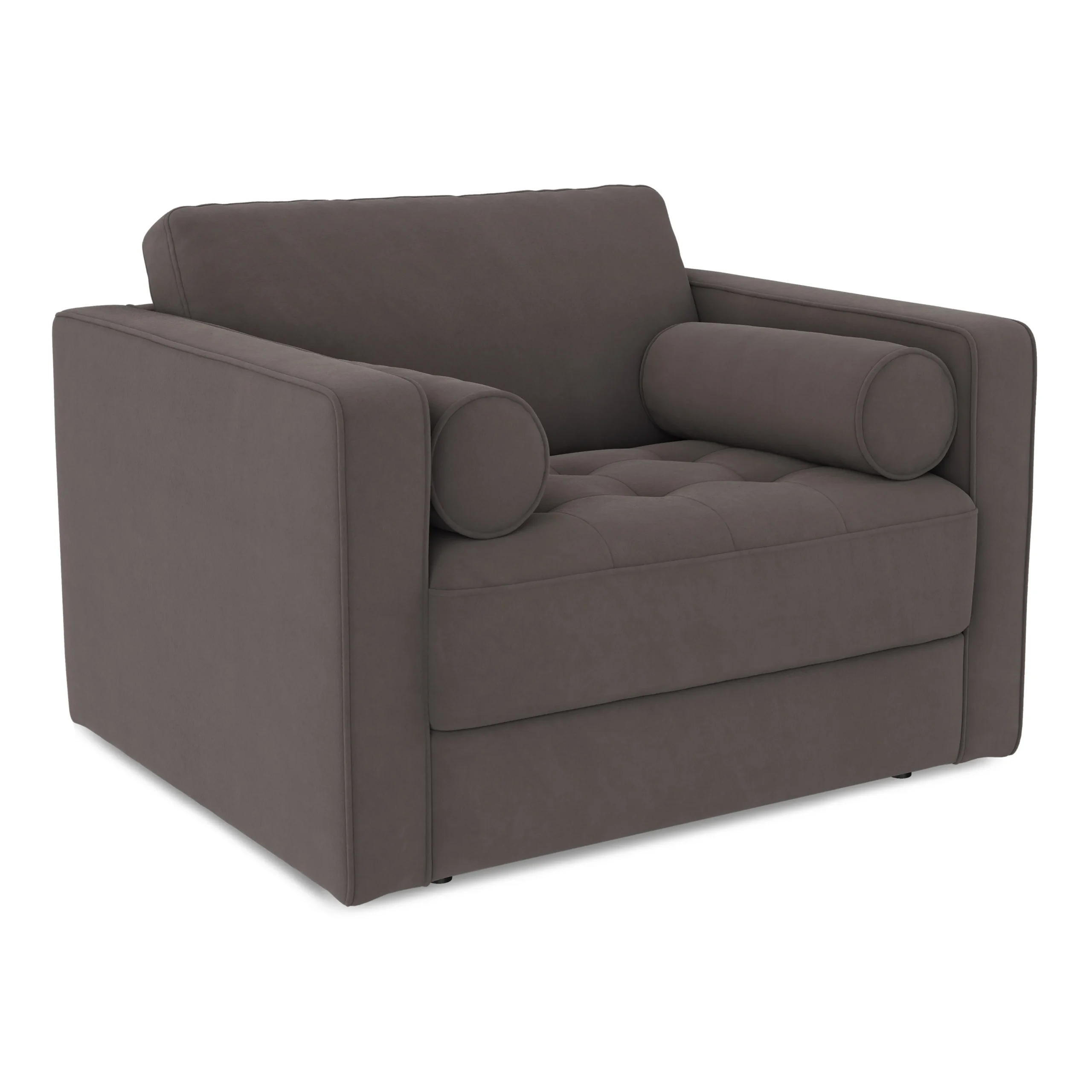 Sven 45.5_ Tufted Velvet Sleeper Chair - Hale Warm Gray - Image 3
