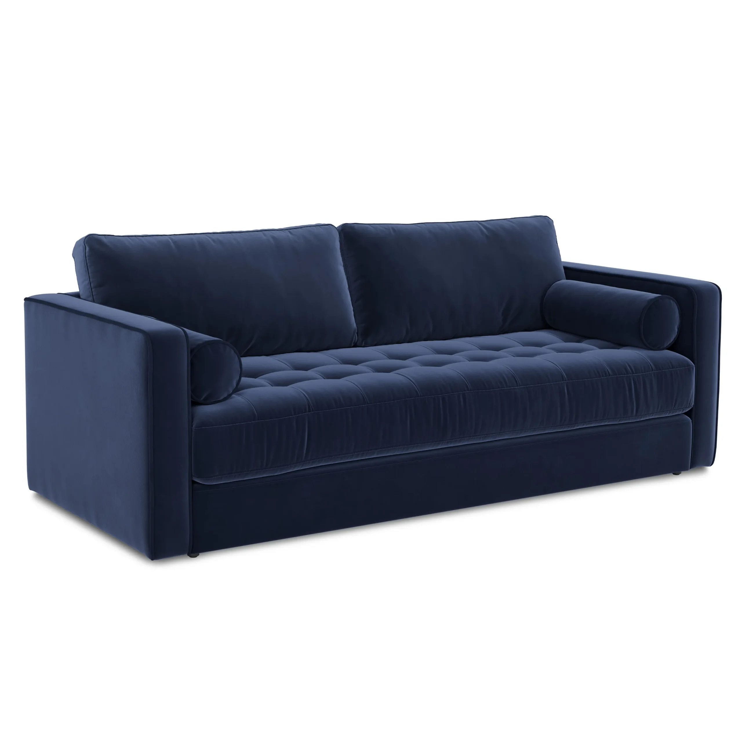 Sven 88_ Tufted Velvet Sofa Bed - Plush Cascadia Blue - Image 3