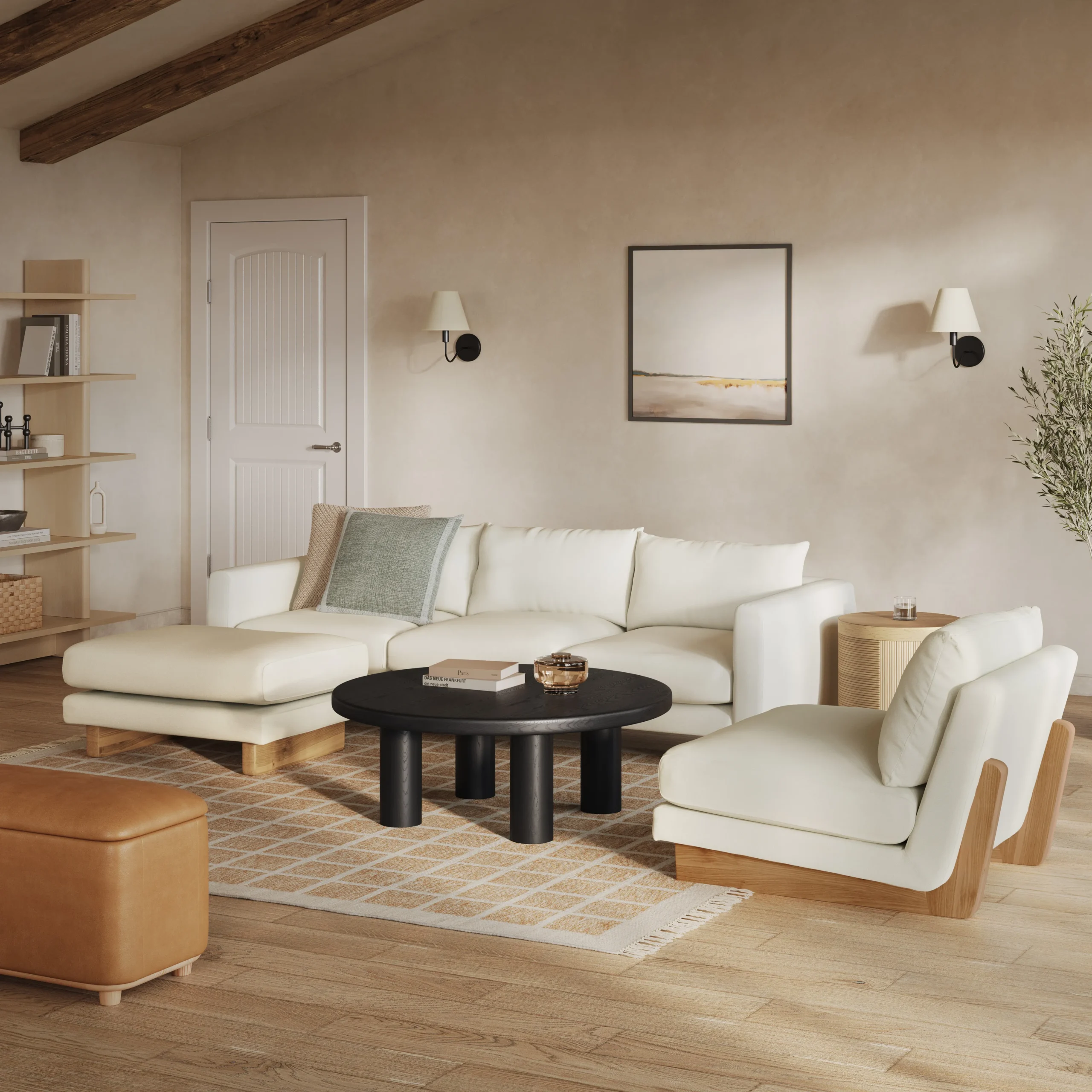 Kalok 92_ Sofa - Buckler Ivory - Image 3