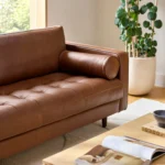 Sven 88_ Tufted Leather Sofa - Taos Brown