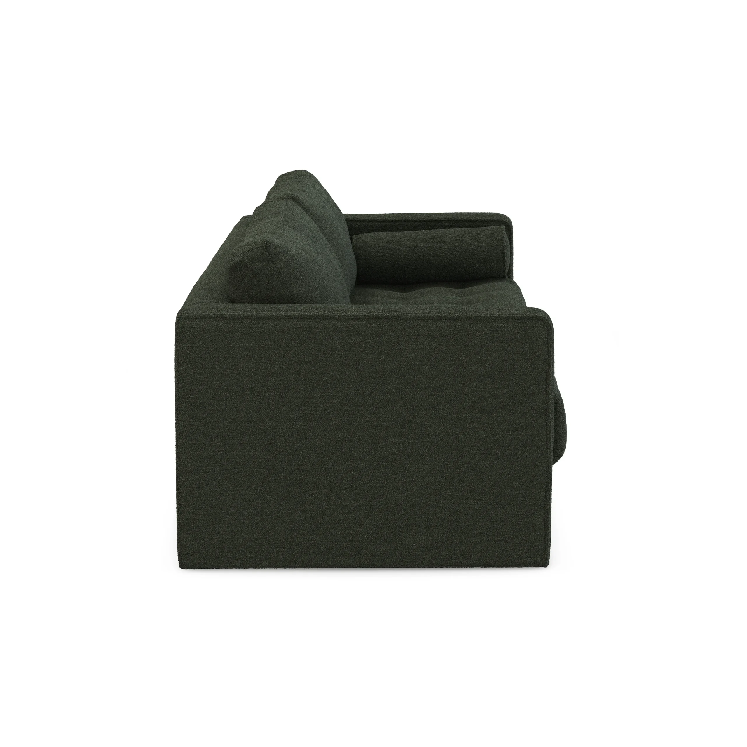 Sven 88_ Grounded Tufted Sofa - Green Wool Bouclé - Image 3