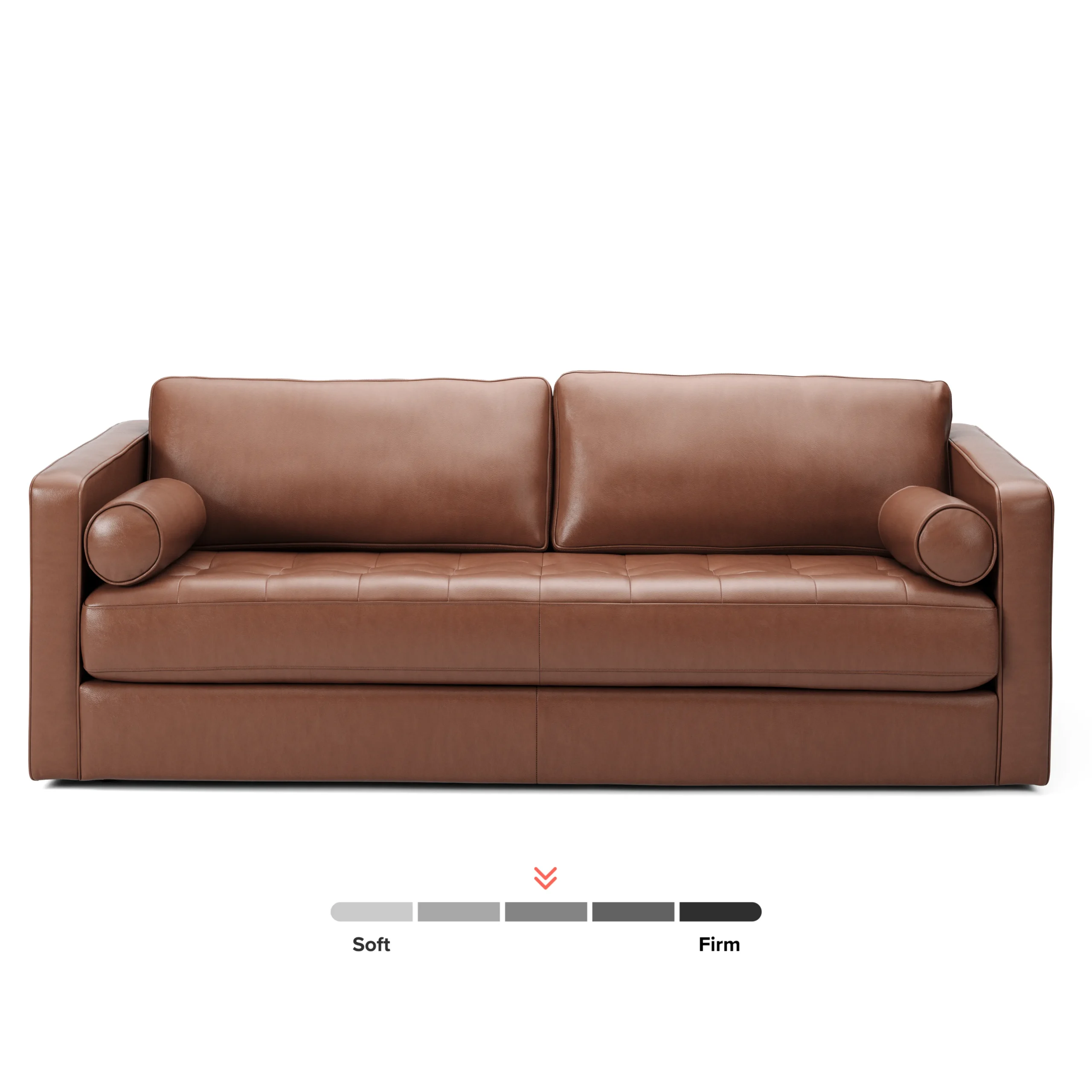 Sven 88_ Grounded Tufted Leather Sofa - Taos Brown - Image 3