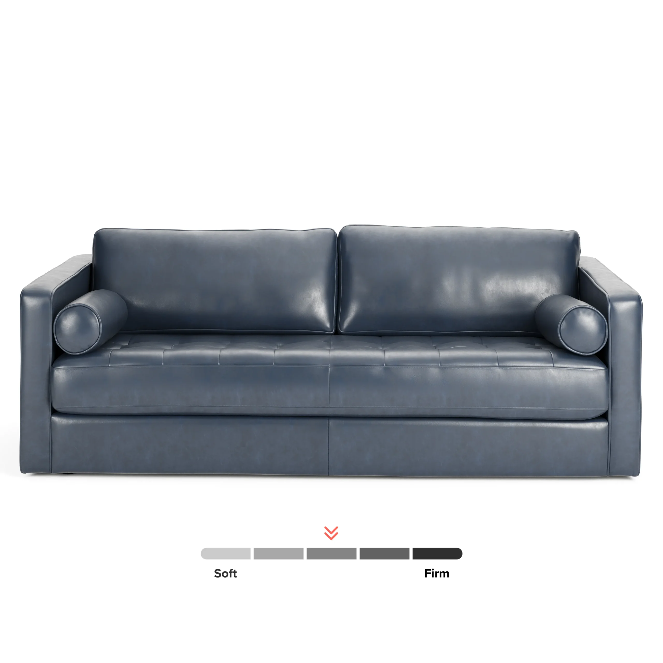 Sven 88_ Grounded Tufted Leather Sofa - Oxford Blue - Image 3