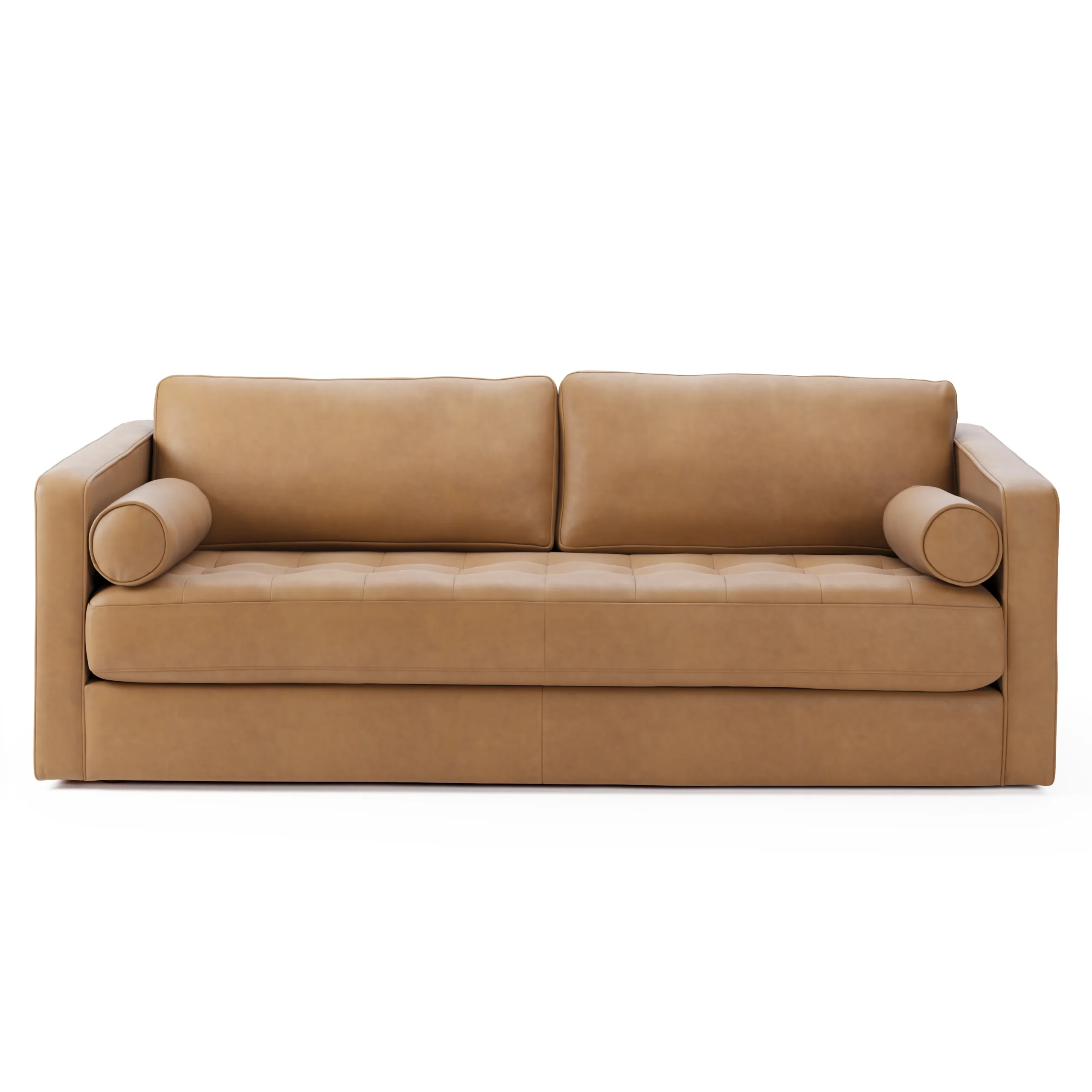 Sven 88_ Grounded Tufted Leather Sofa - Charme Tan - Image 4