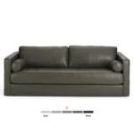 Sven 88_ Grounded Tufted Leather Sofa - Charme Green