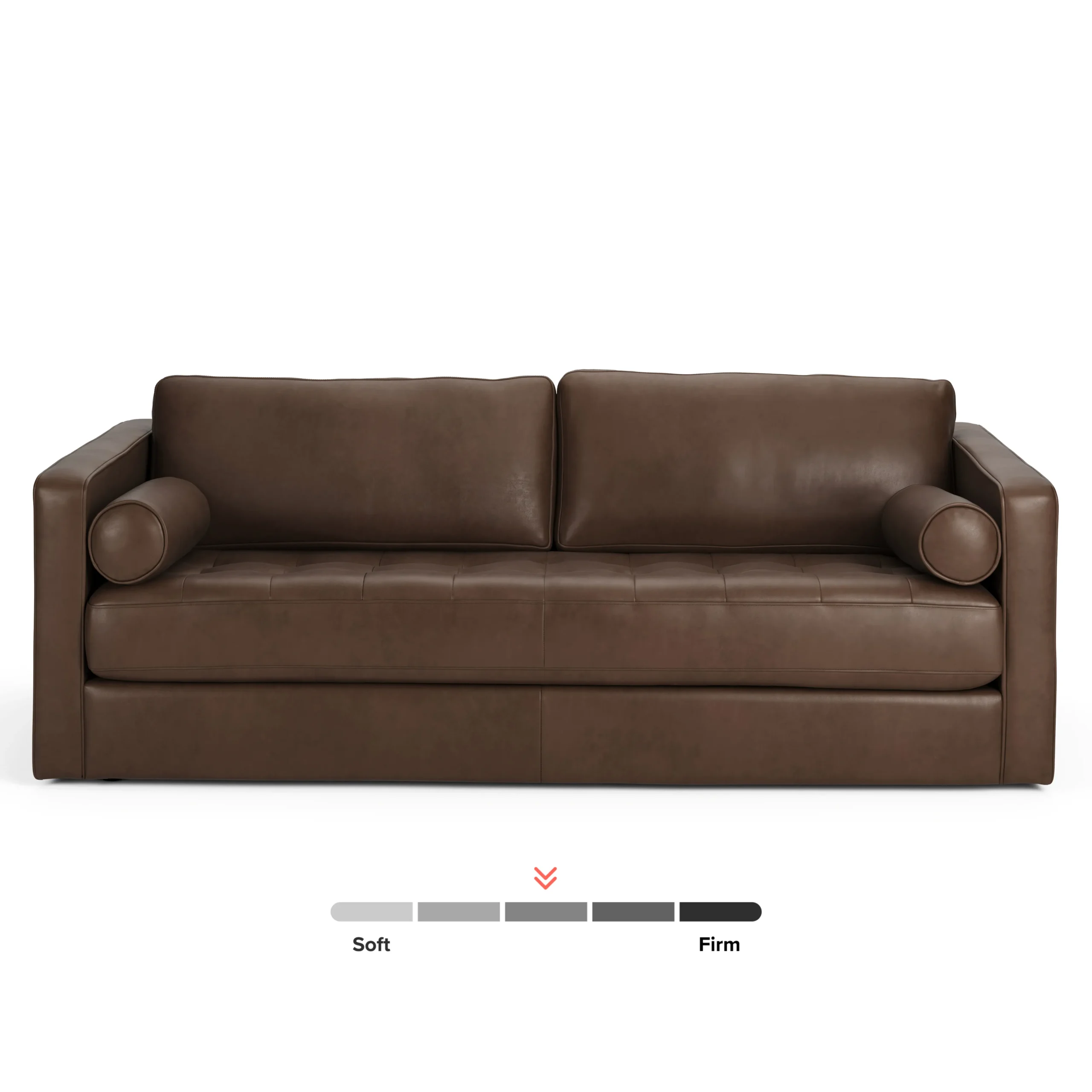Sven 88_ Grounded Tufted Leather Sofa - Charme Chocolat - Image 3