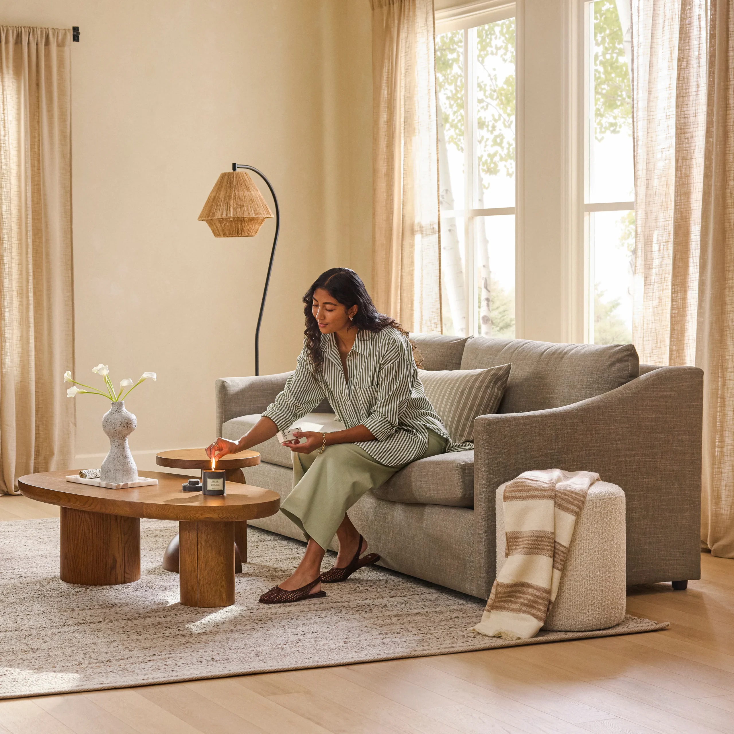 Landry 84.5_ Sofa - Napa Taupe - Image 3