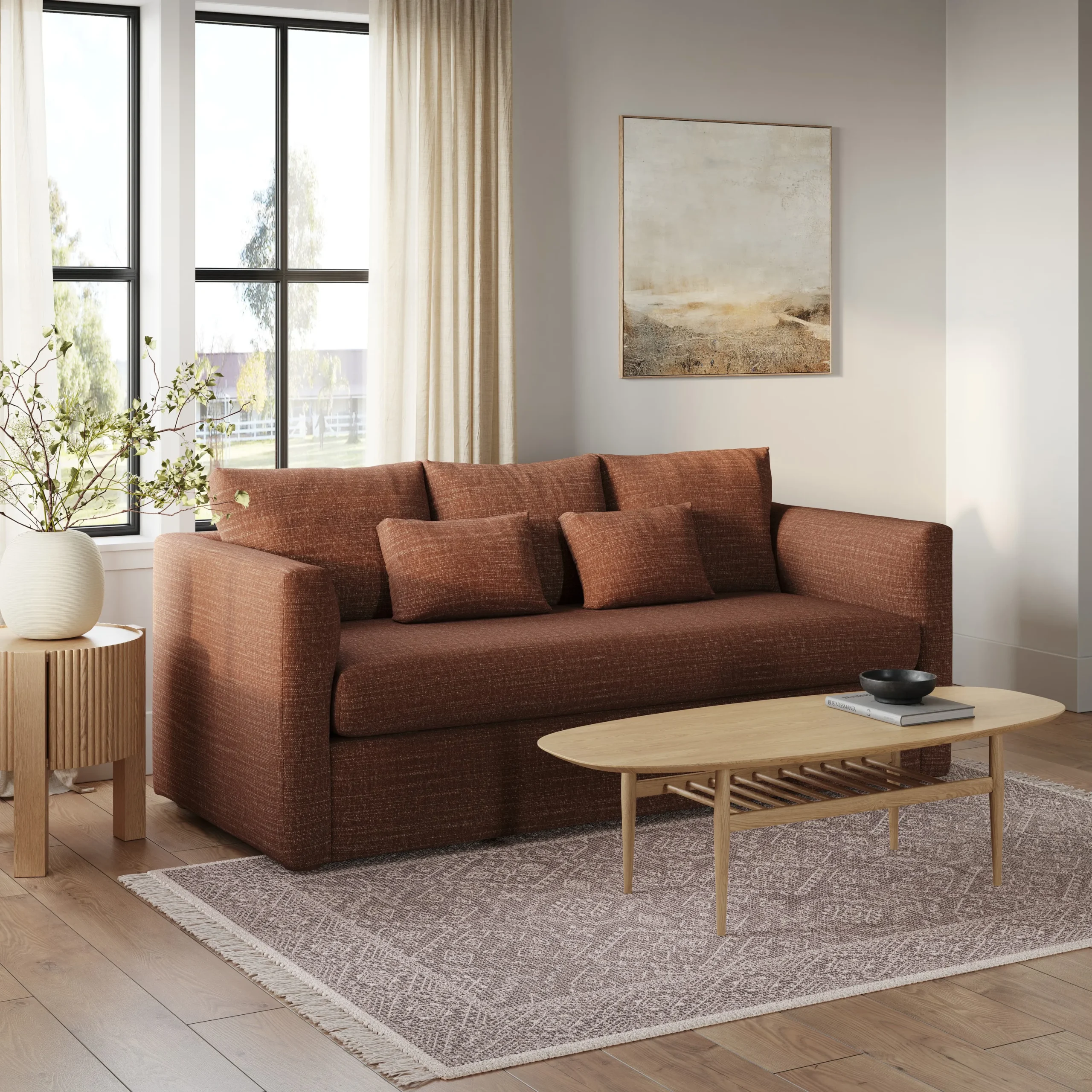 Marina 80_ Sofa - Napa Rust - Image 3