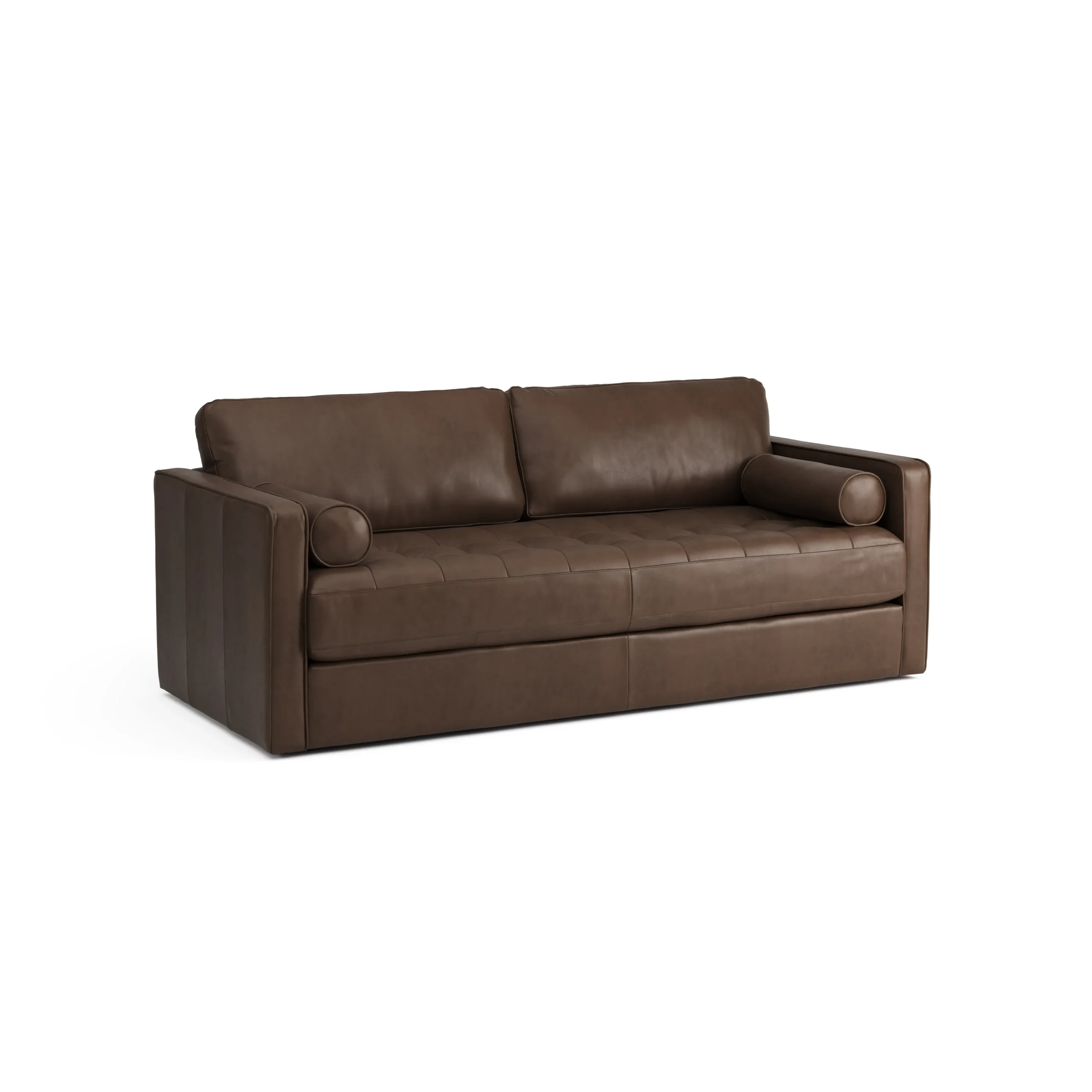 Sven 88_ Tufted Leather Sofa Bed - Charme Chocolat - Image 3