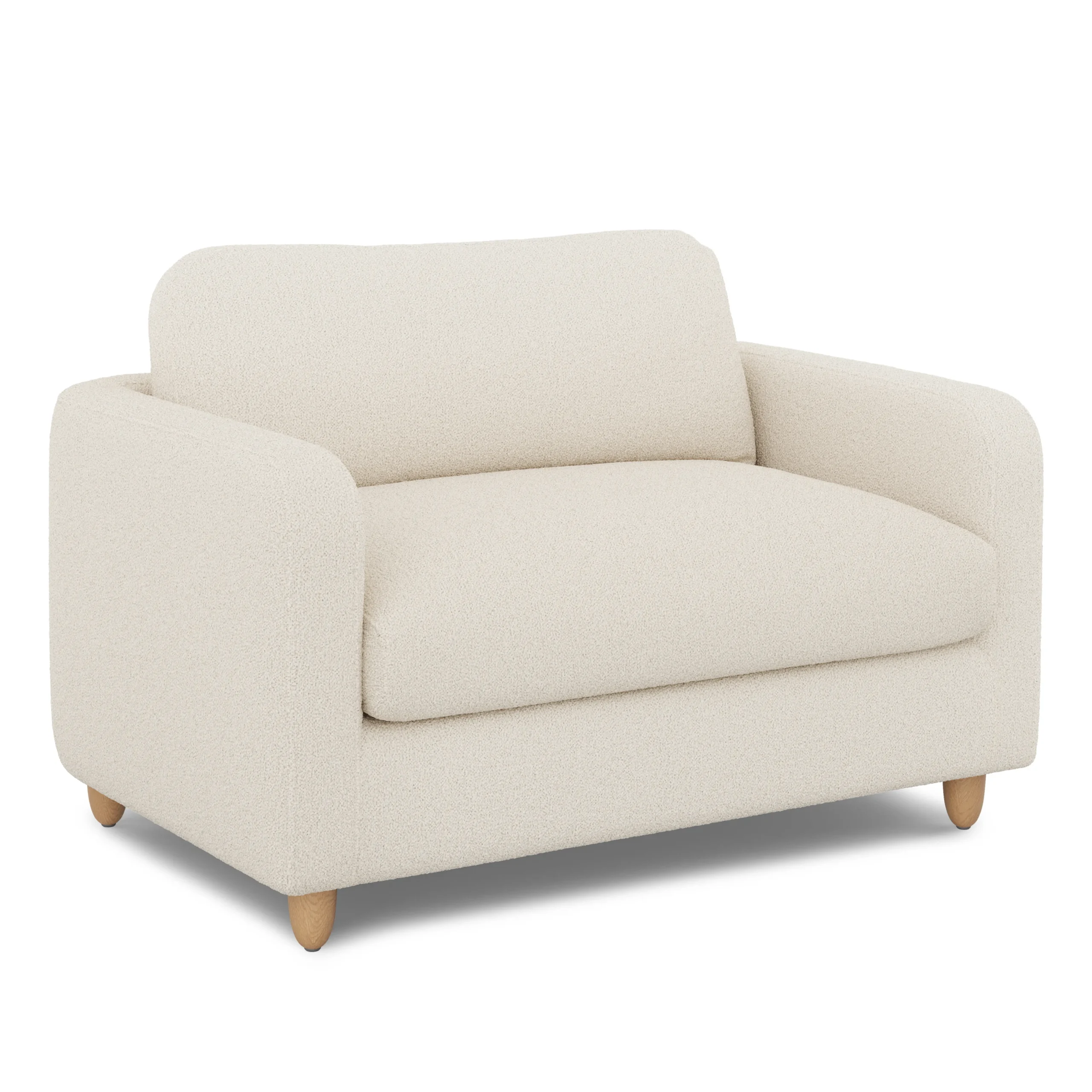 Vati 80_ Sofa Bed - Natural Oak and Ivory Wool Bouclé - Image 3