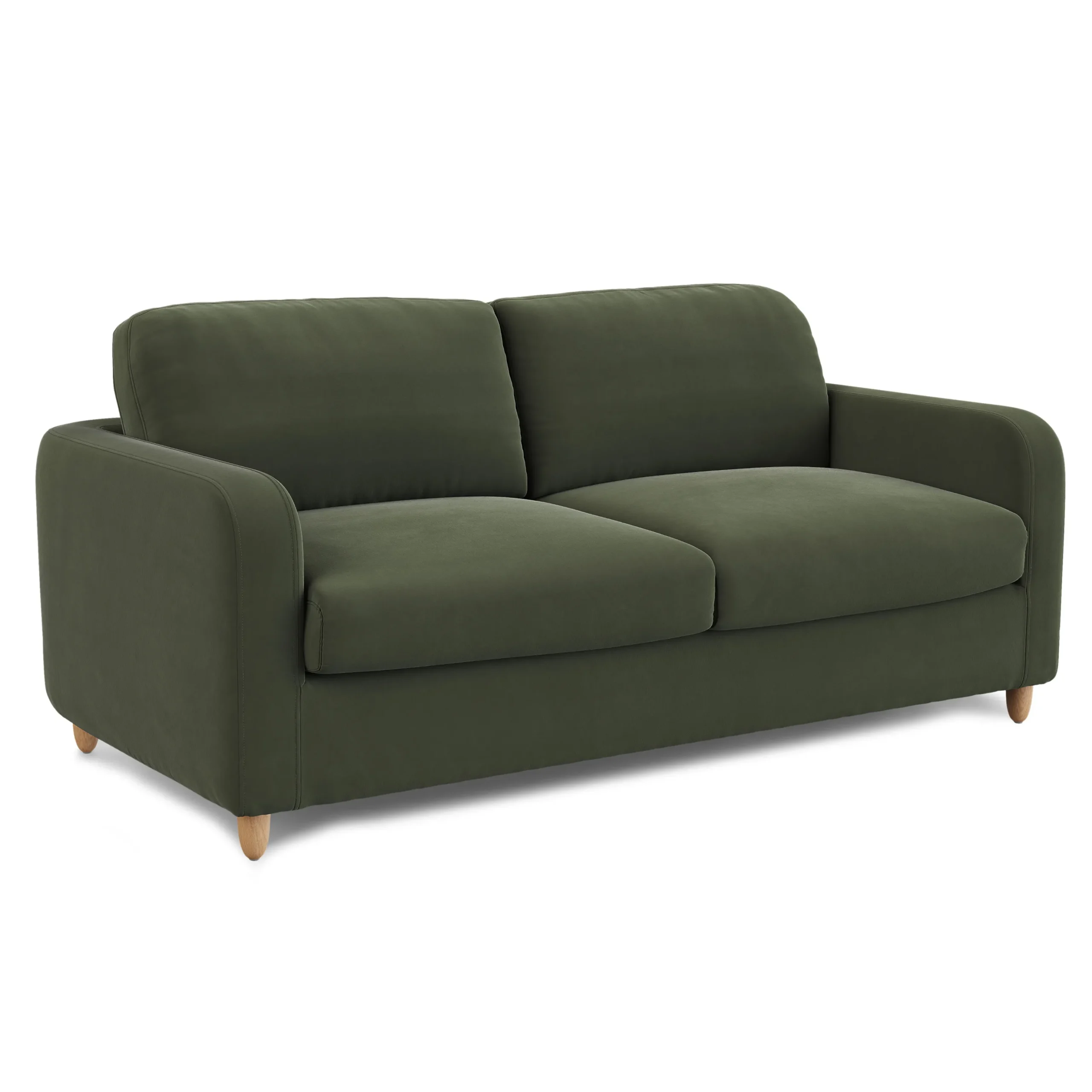 Vati 80_ Velvet Sofa Bed - Natural Oak and Hale Fir Green - Image 3
