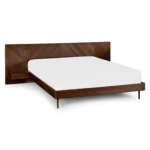 Nera California King Low Profile Bed with Nightstands Set - Walnut