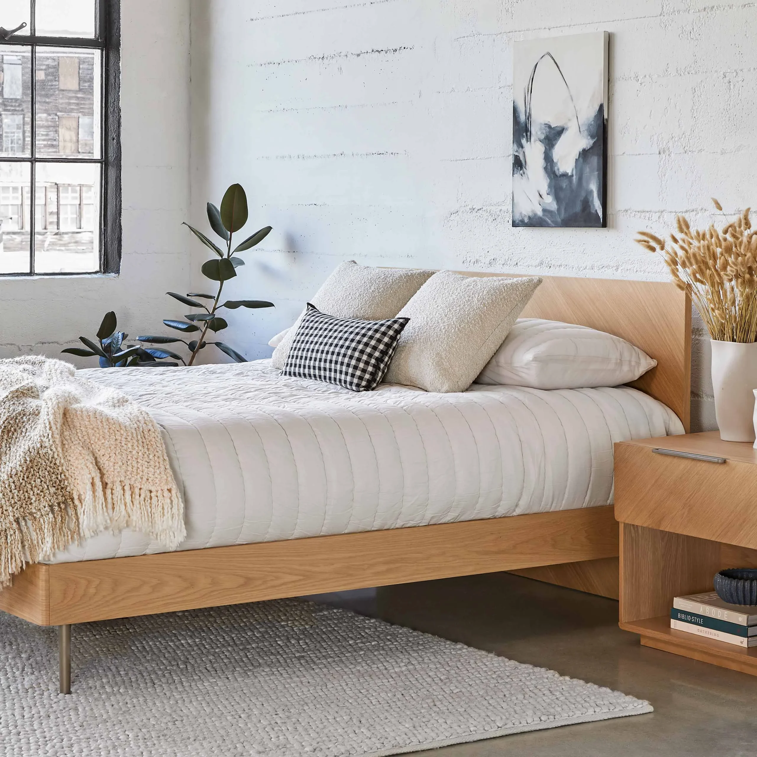Nera King Low Profile Bed - Oak - Image 3