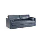 Sven 88_ Tufted Leather Sofa Bed - Oxford Blue